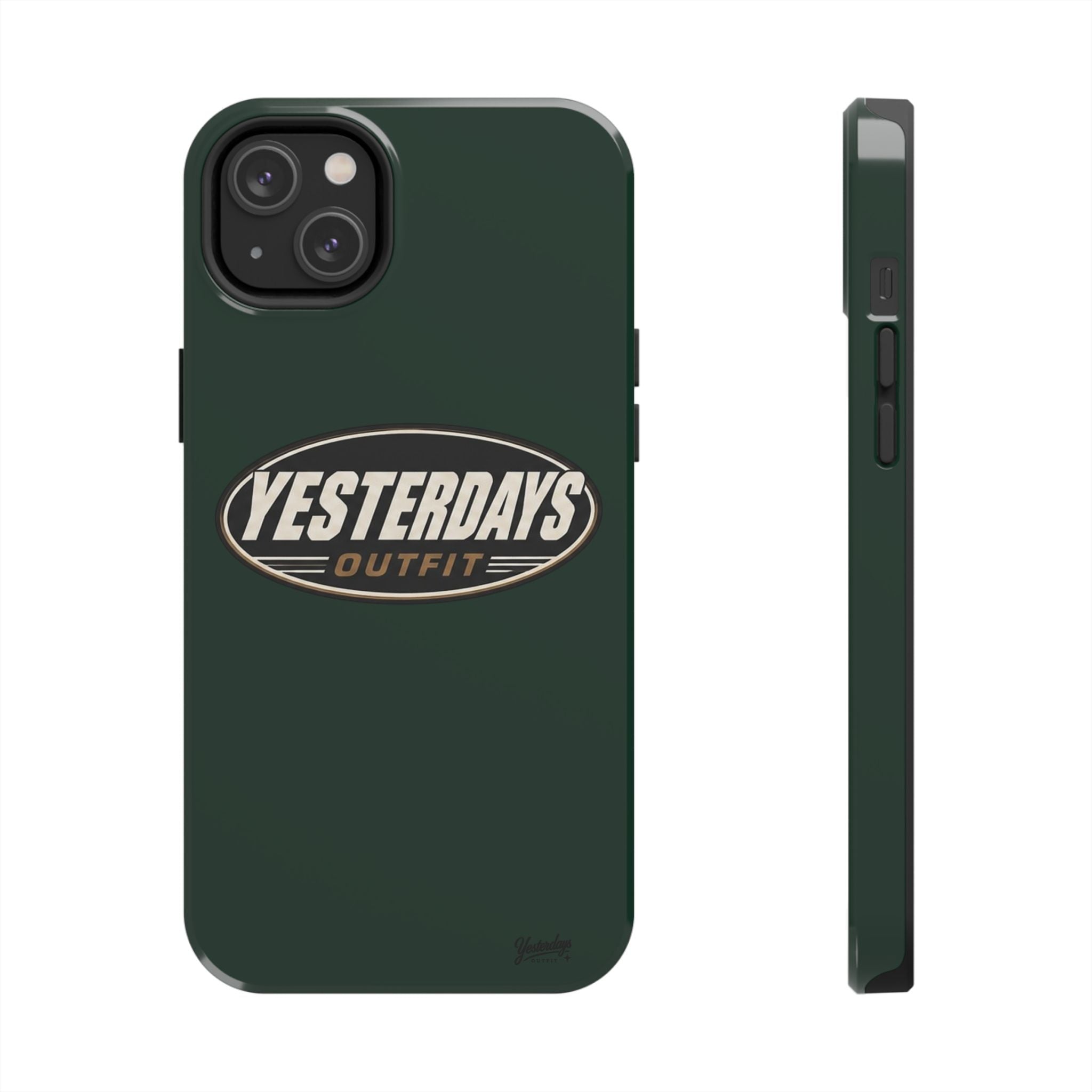 Yesterdays Outfit Logo Tough Phone Case | Retro Oval Badge, Dark Green