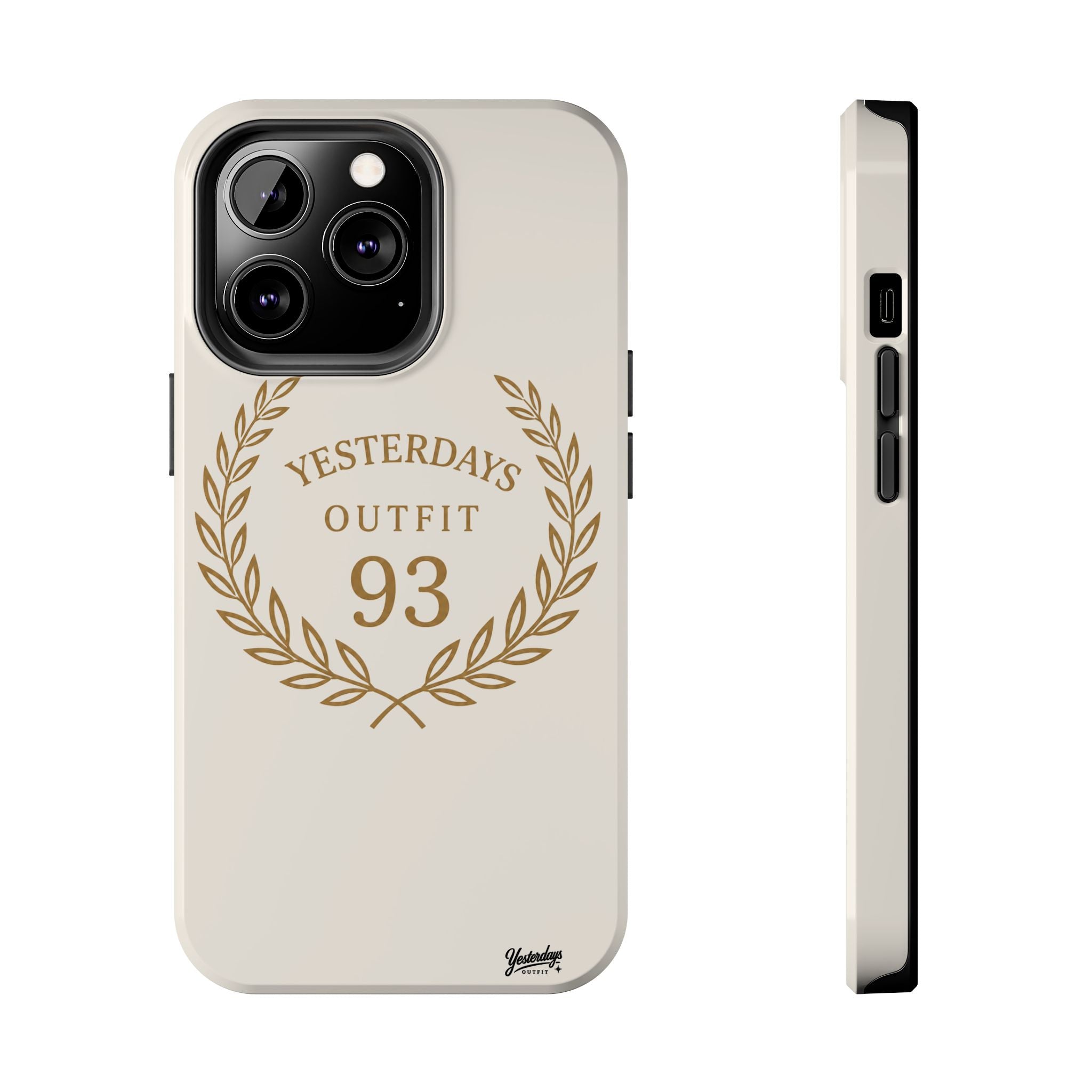 Yesterdays Outfit 93 phone case | laurel wreath vintage number design