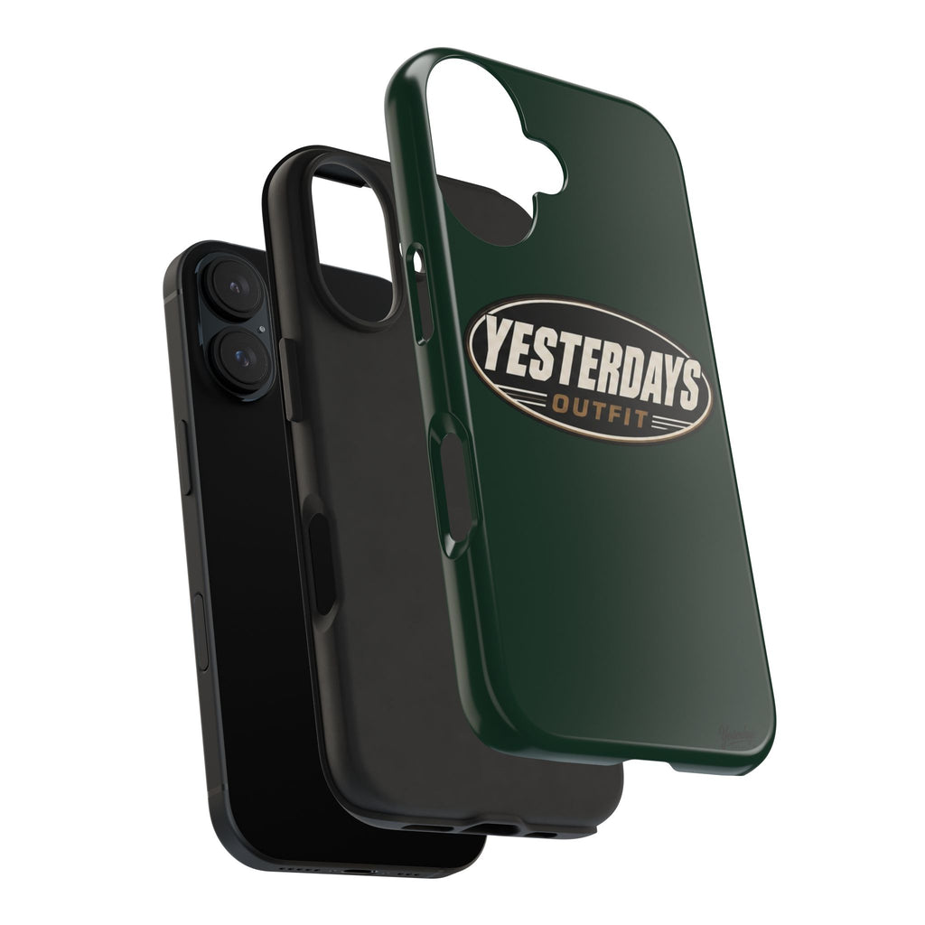Yesterdays Outfit Logo Tough Phone Case | Retro Oval Badge, Dark Green