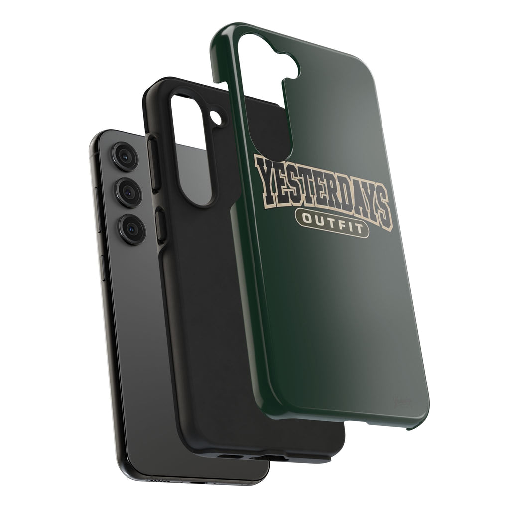 Yesterdays Outfit phone case | Retro collegiate logo, tough protective case