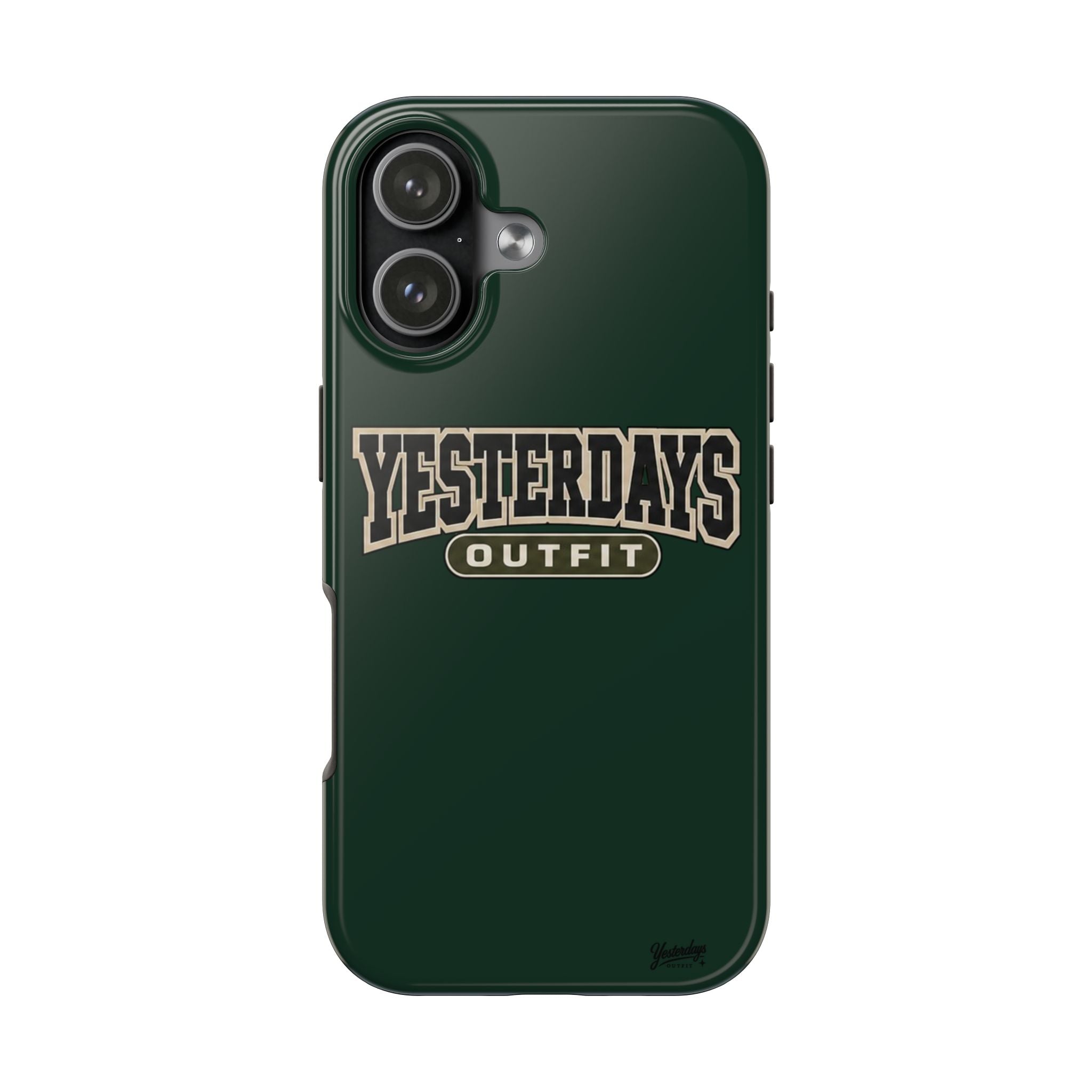 Yesterdays Outfit phone case | Retro collegiate logo, tough protective case