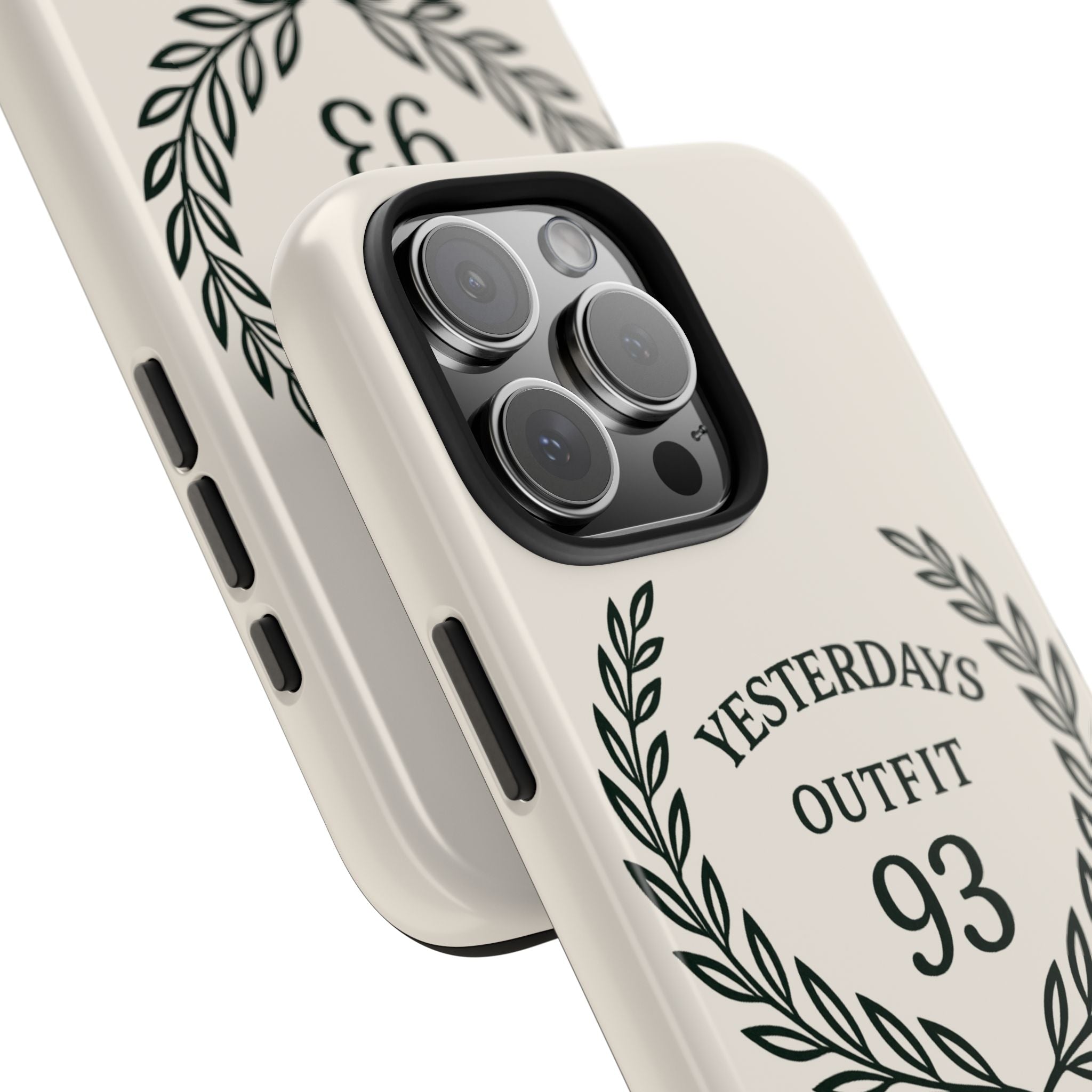 Yesterdays Outfit 93 phone case | laurel wreath graphic