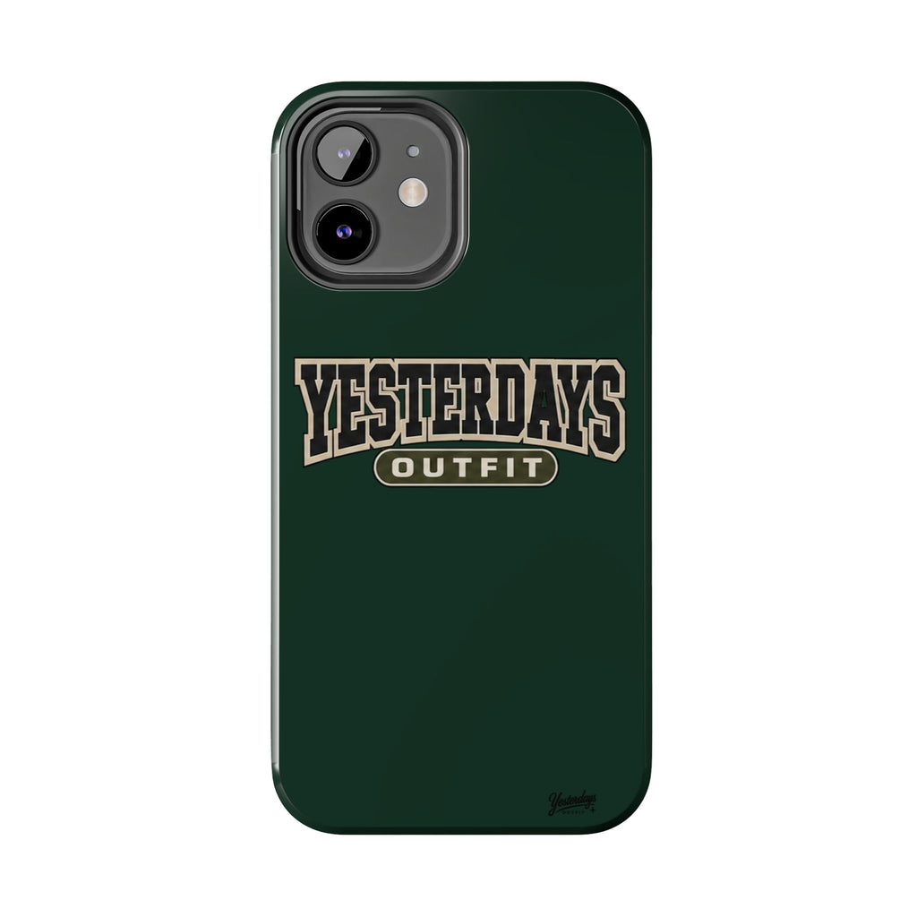 Yesterdays Outfit phone case | Retro collegiate logo, tough protective case