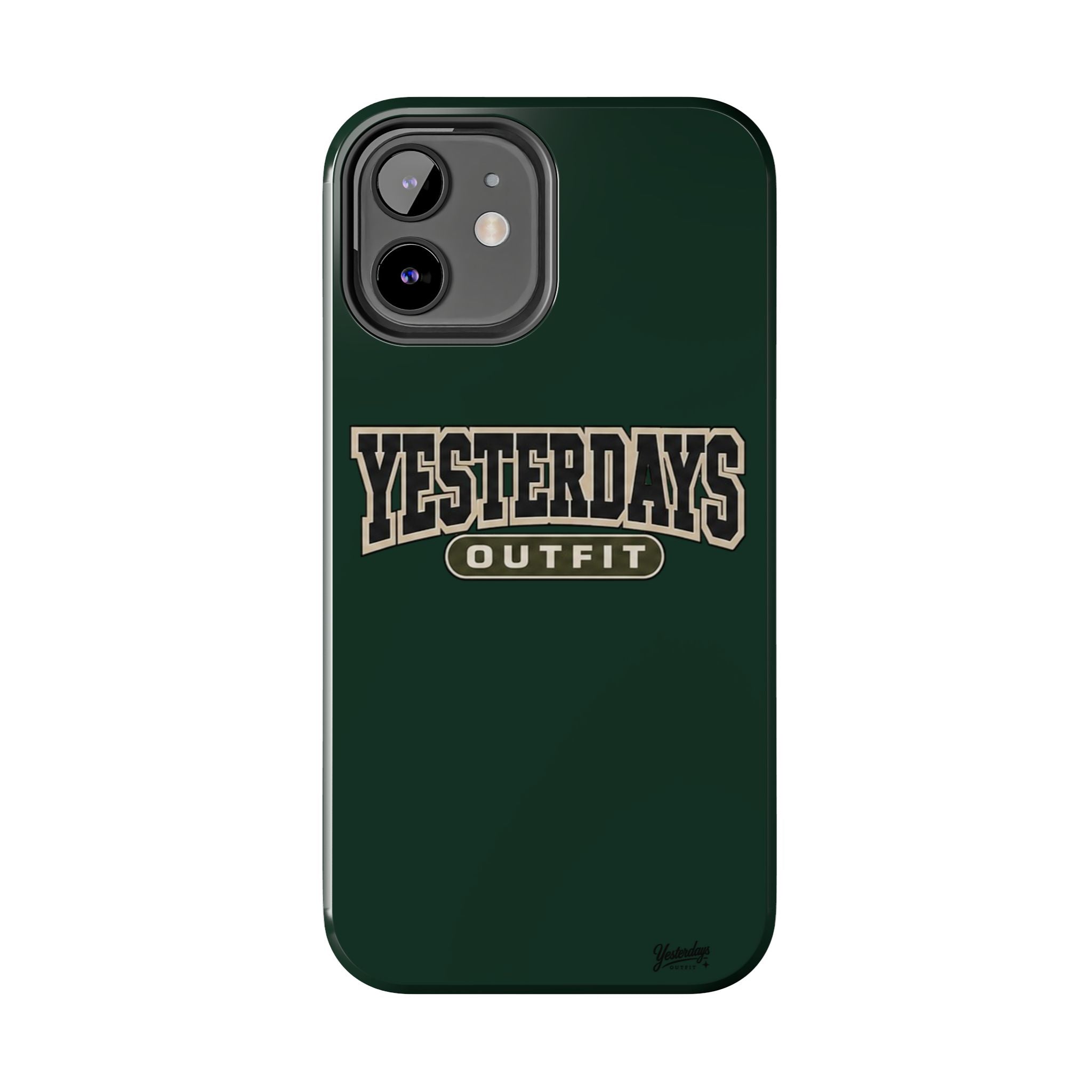 Yesterdays Outfit phone case | Retro collegiate logo, tough protective case