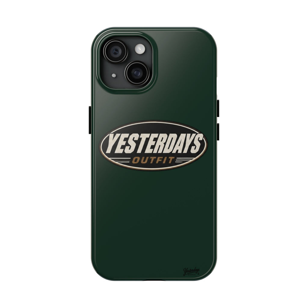 Yesterdays Outfit Logo Tough Phone Case | Retro Oval Badge, Dark Green