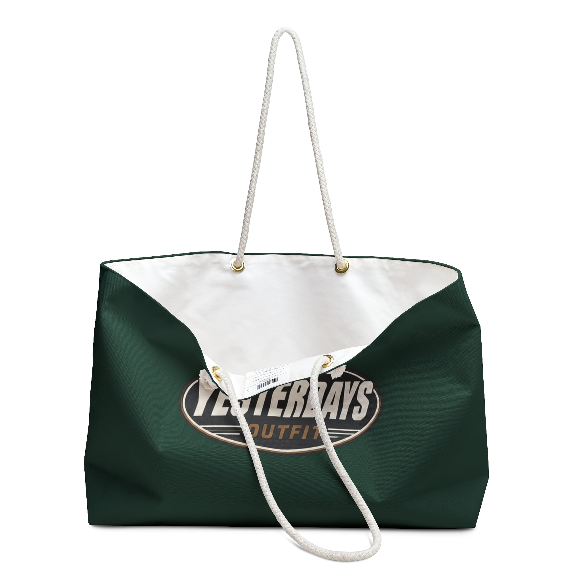 Yesterdays Outfit Logo Weekender Bag | Vintage Oval Logo, Green Canvas