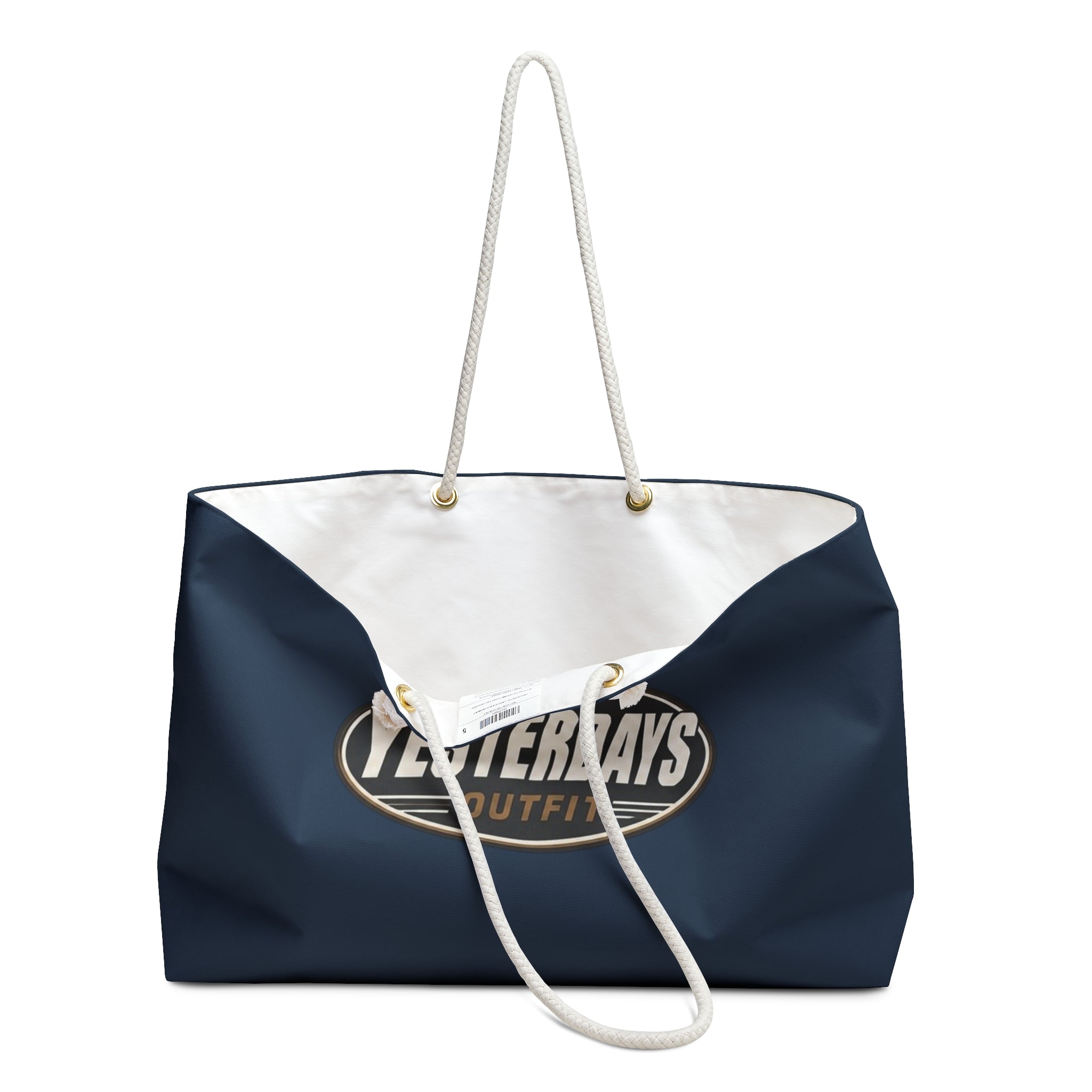 Yesterdays Outfit Logo Weekender Bag | Navy Canvas Travel Tote