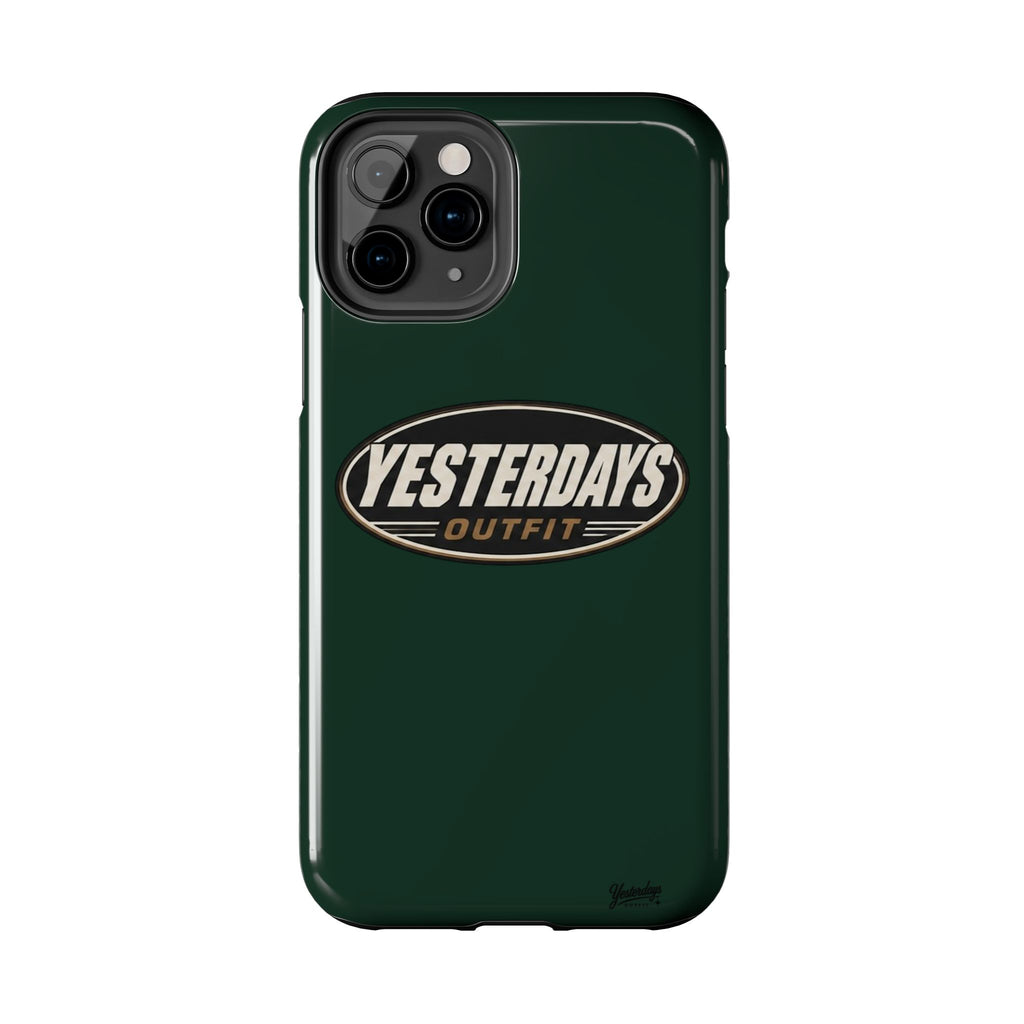Yesterdays Outfit Logo Tough Phone Case | Retro Oval Badge, Dark Green