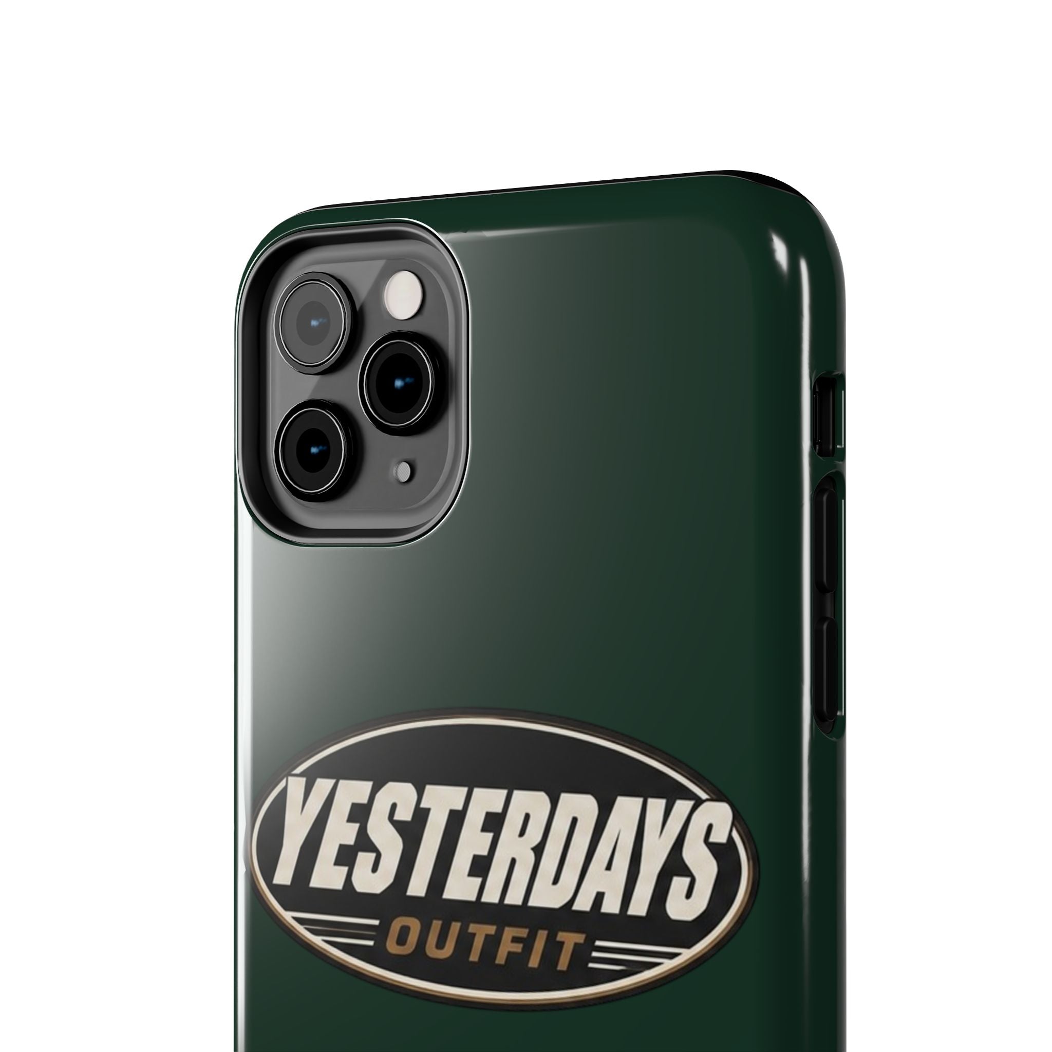 Yesterdays Outfit Logo Tough Phone Case | Retro Oval Badge, Dark Green