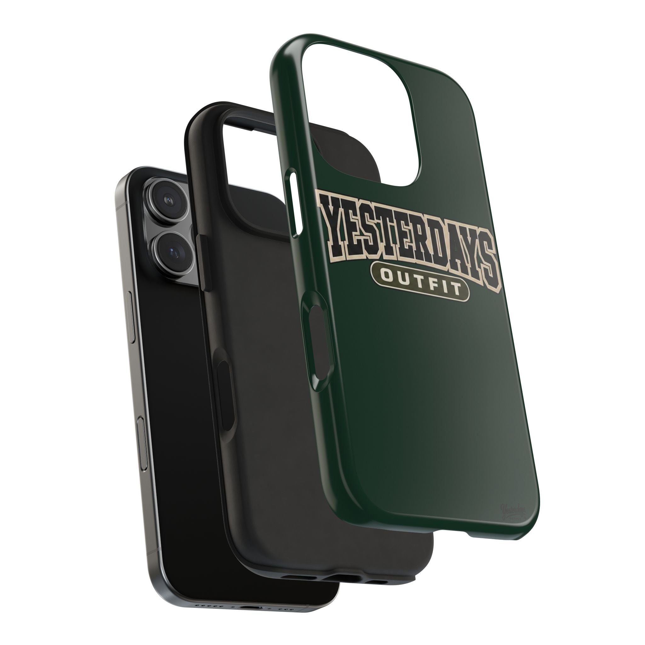Yesterdays Outfit phone case | Retro collegiate logo, tough protective case