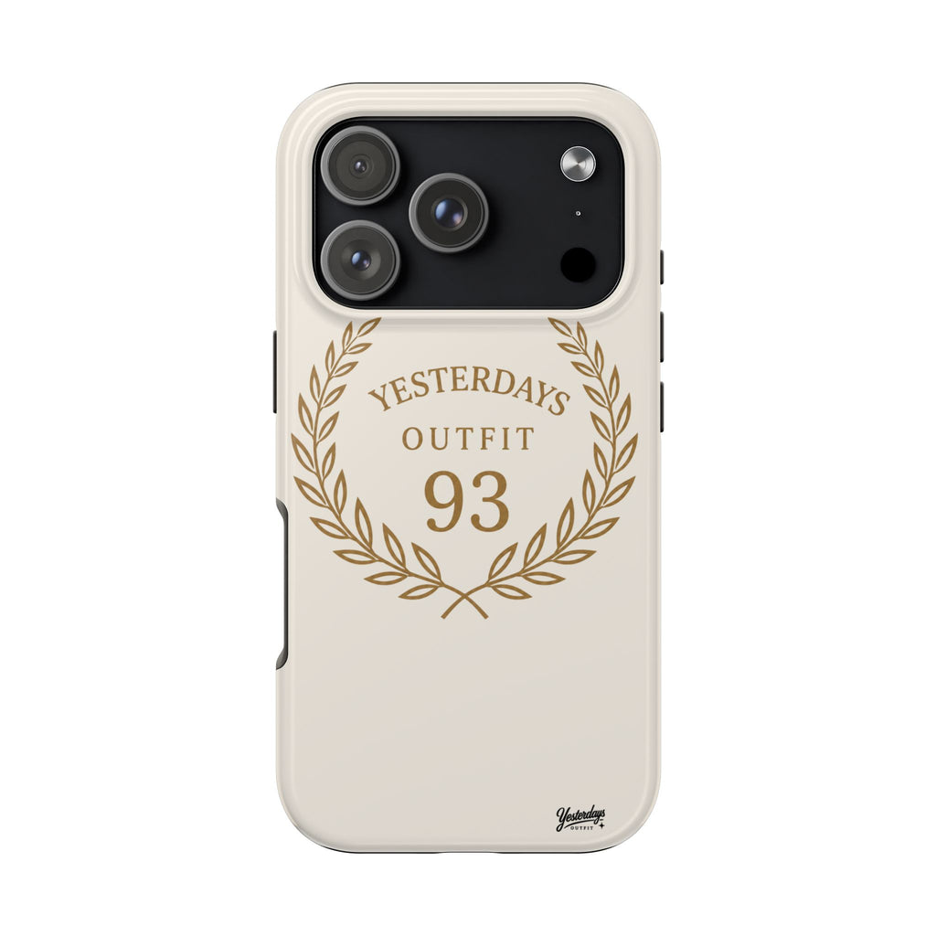 Yesterdays Outfit 93 phone case | laurel wreath vintage number design