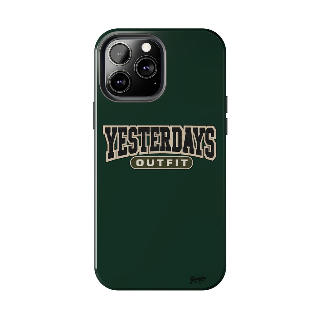 Yesterdays Outfit phone case | Retro collegiate logo, tough protective case