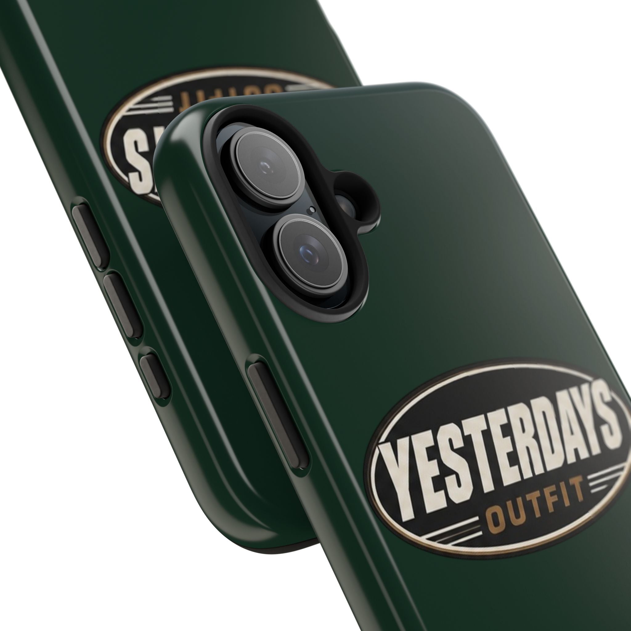 Yesterdays Outfit Logo Tough Phone Case | Retro Oval Badge, Dark Green
