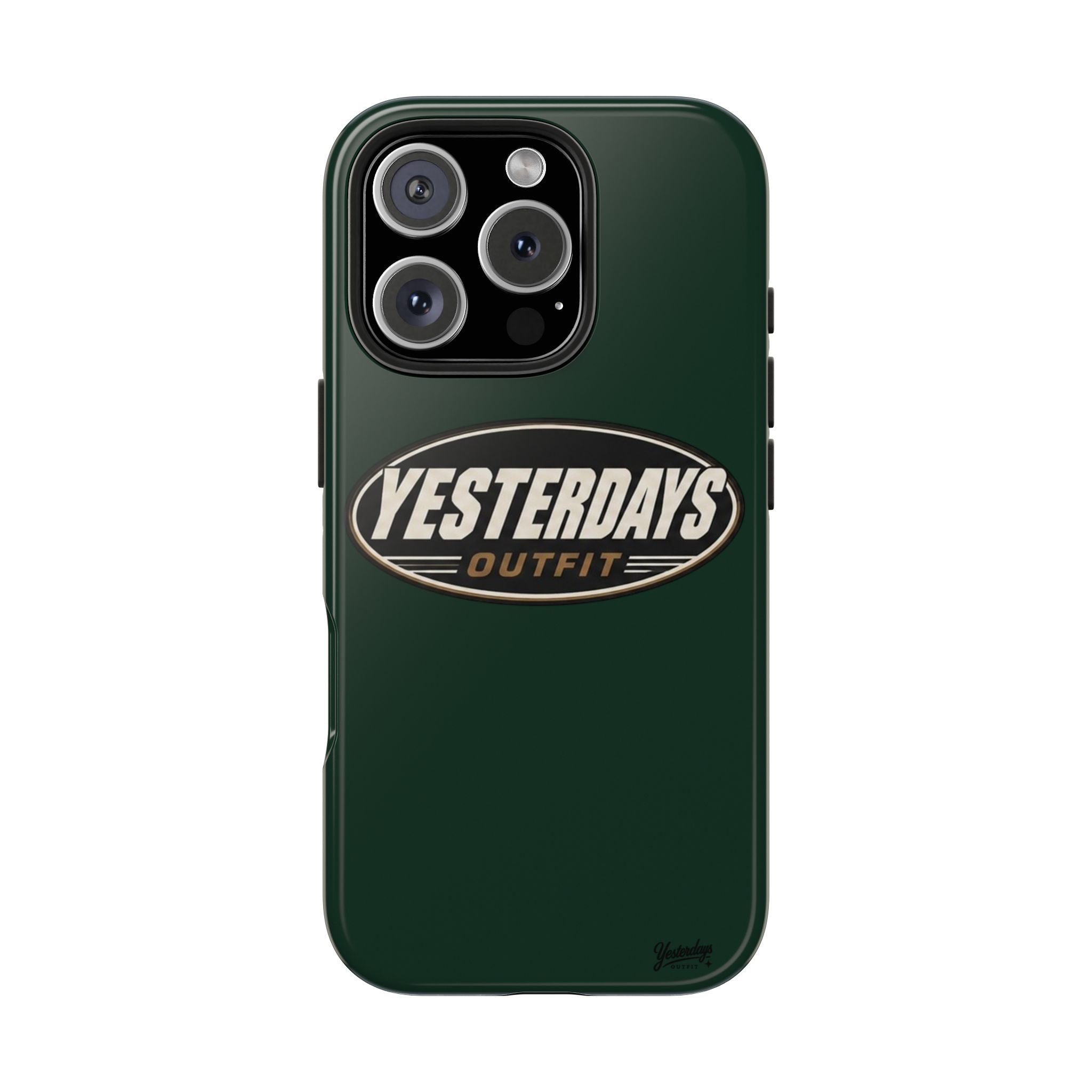 Yesterdays Outfit Logo Tough Phone Case | Retro Oval Badge, Dark Green