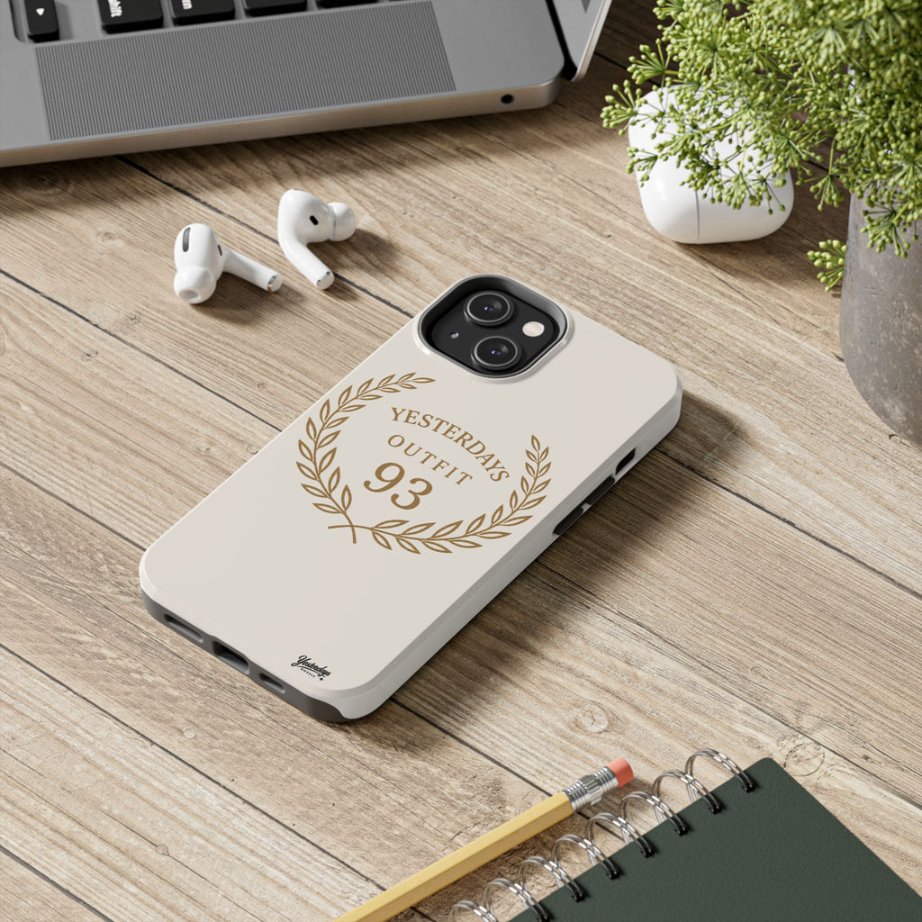 Yesterdays Outfit 93 phone case | laurel wreath vintage number design