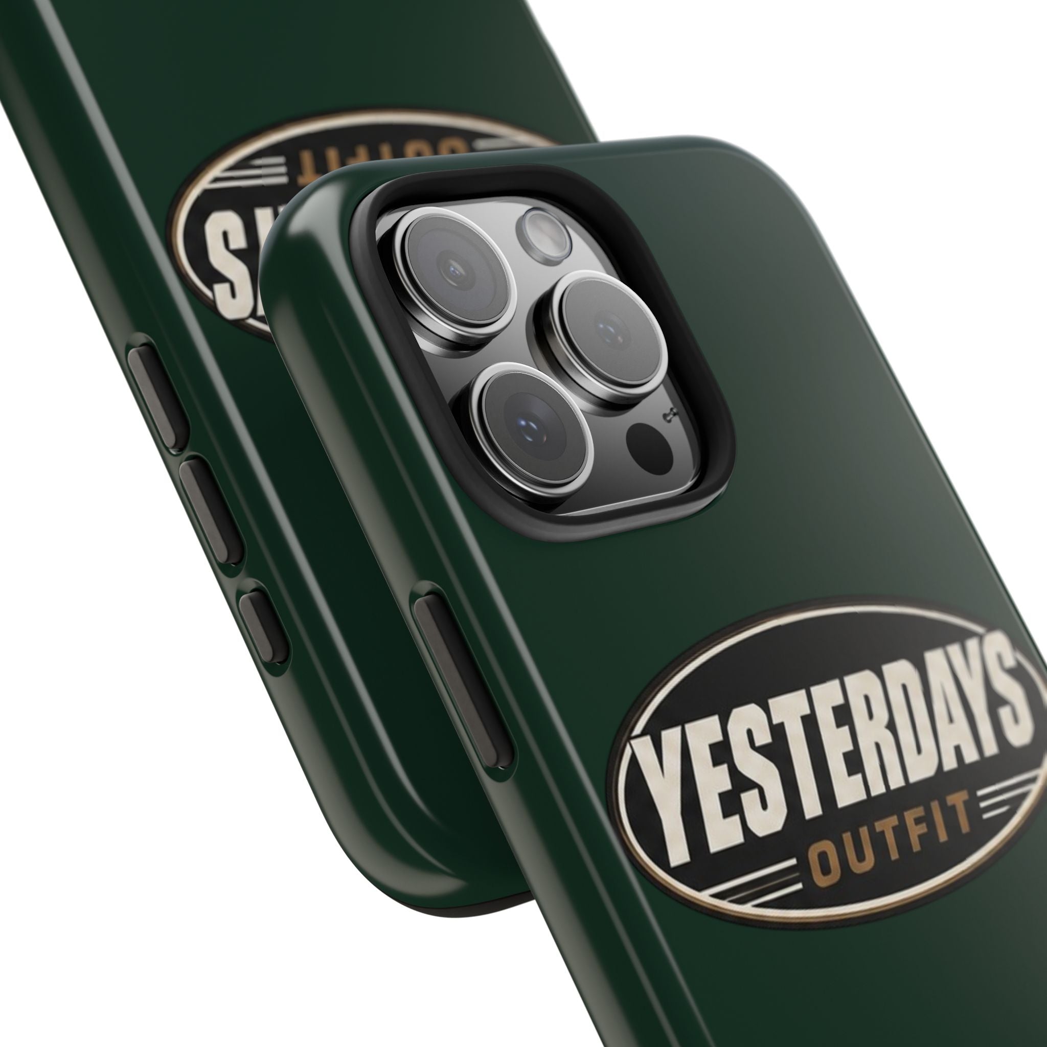 Yesterdays Outfit Logo Tough Phone Case | Retro Oval Badge, Dark Green