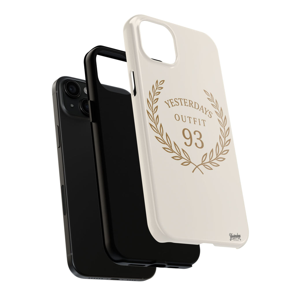 Yesterdays Outfit 93 phone case | laurel wreath vintage number design