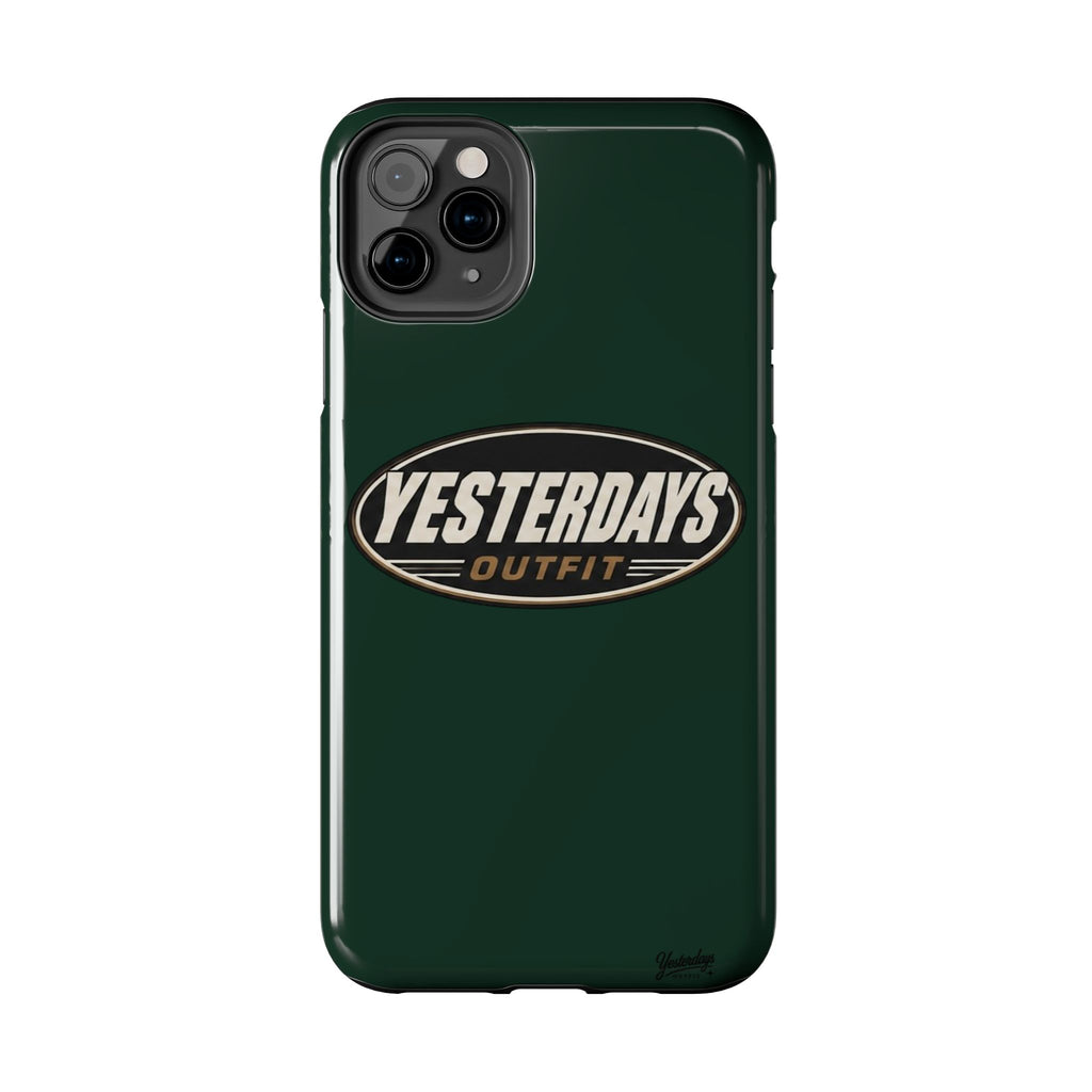 Yesterdays Outfit Logo Tough Phone Case | Retro Oval Badge, Dark Green