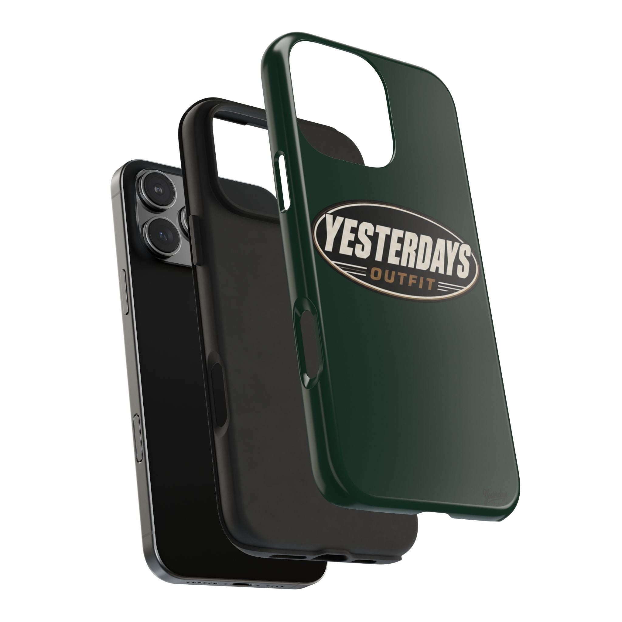 Yesterdays Outfit Logo Tough Phone Case | Retro Oval Badge, Dark Green