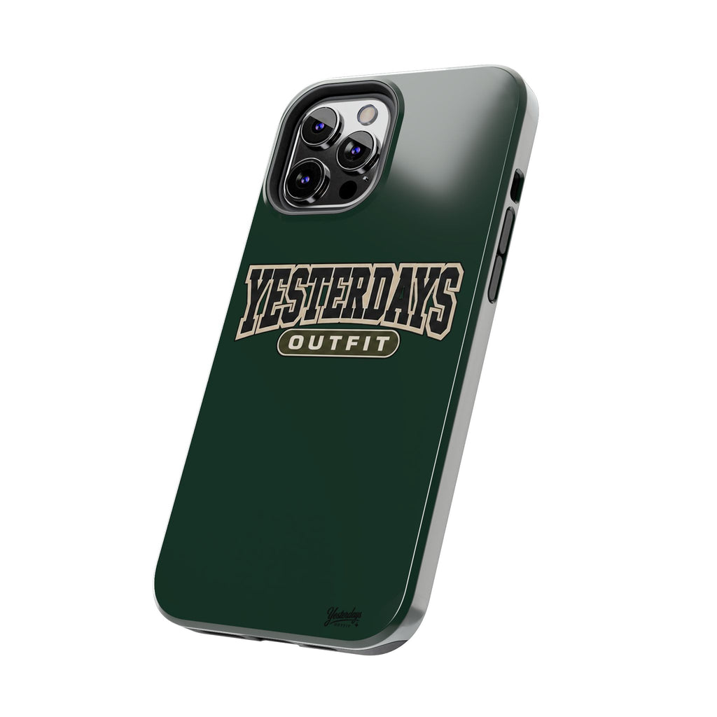 Yesterdays Outfit phone case | Retro collegiate logo, tough protective case