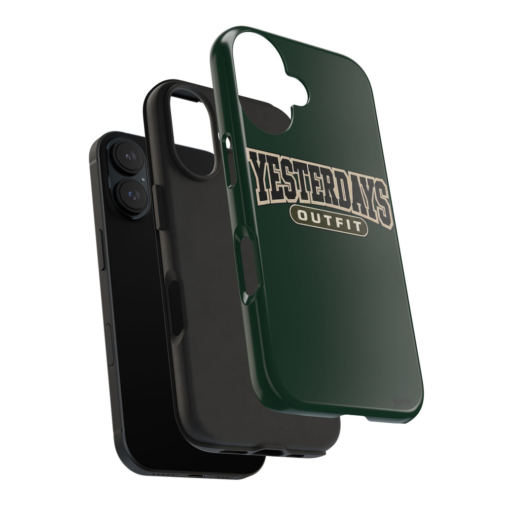 Yesterdays Outfit phone case | Retro collegiate logo, tough protective case