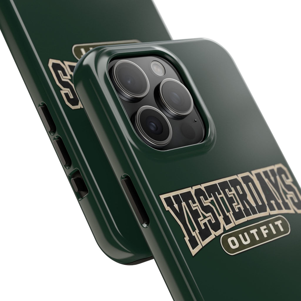 Yesterdays Outfit phone case | Retro collegiate logo, tough protective case
