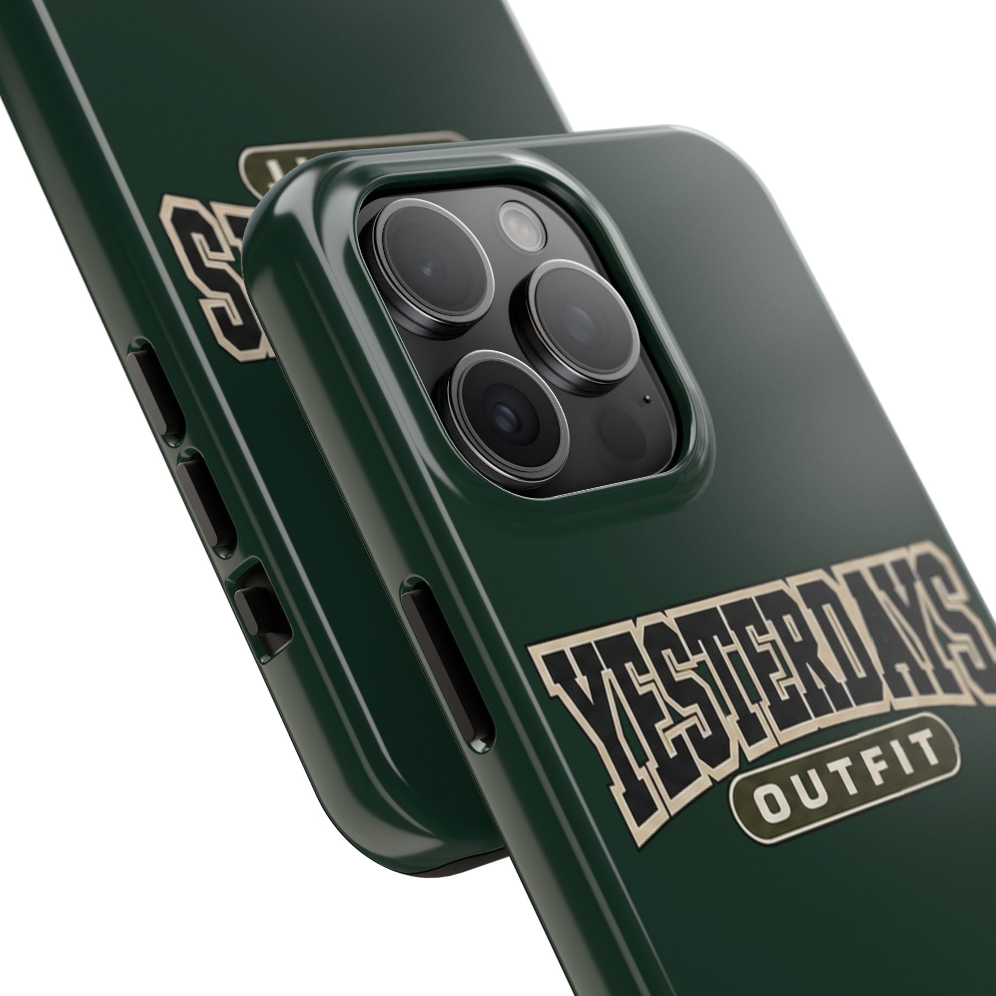 Yesterdays Outfit phone case | Retro collegiate logo, tough protective case