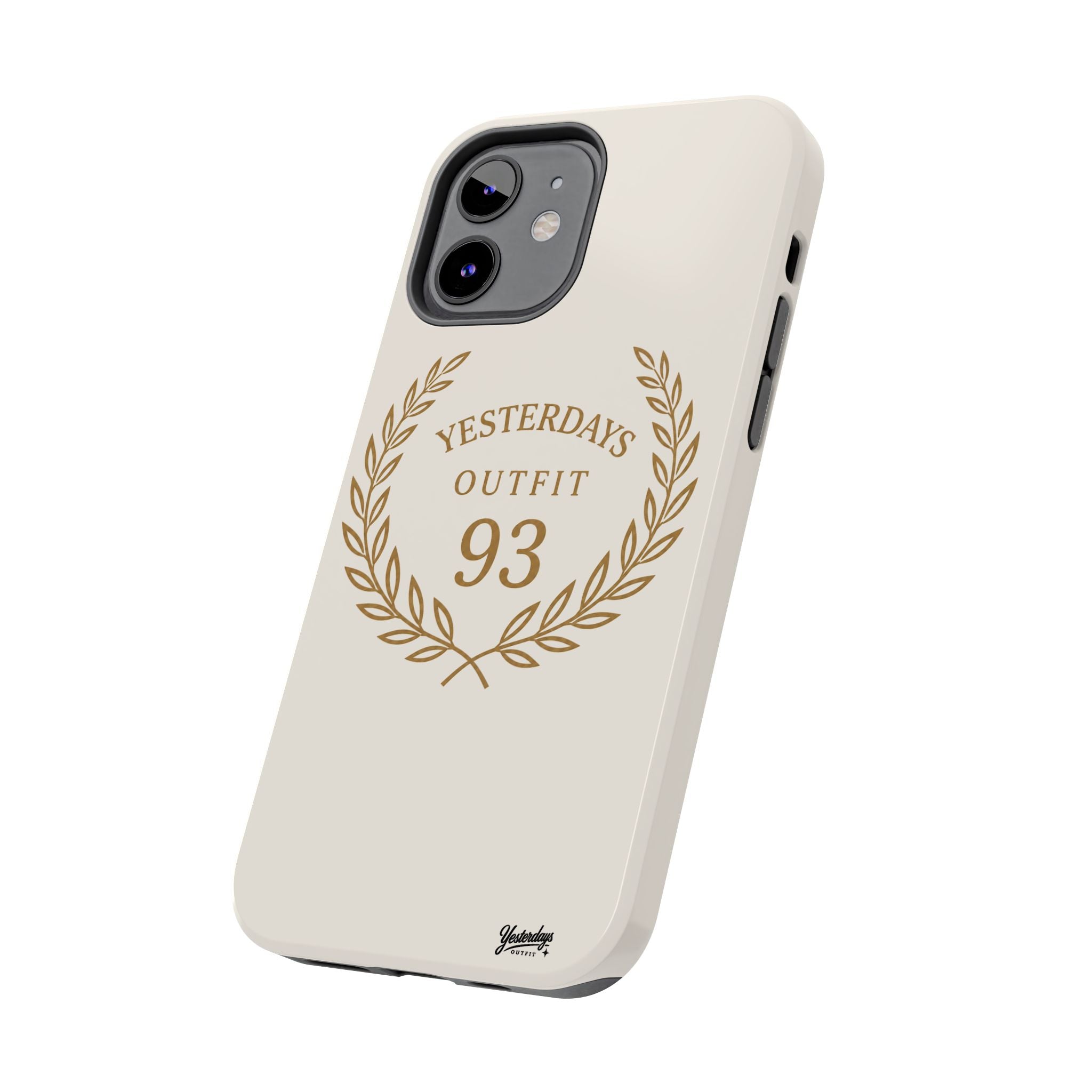 Yesterdays Outfit 93 phone case | laurel wreath vintage number design