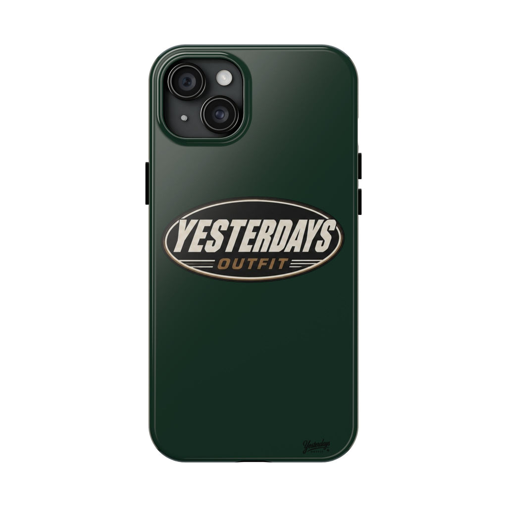 Yesterdays Outfit Logo Tough Phone Case | Retro Oval Badge, Dark Green