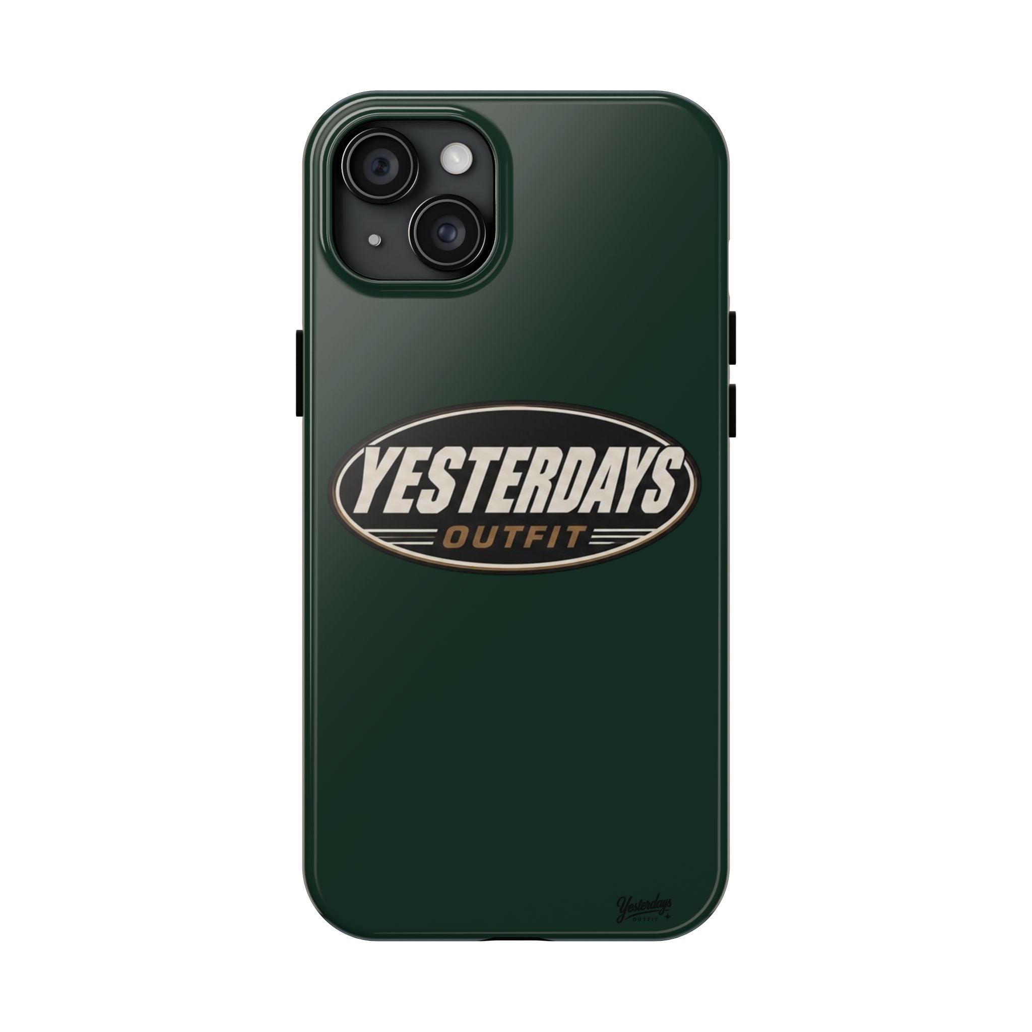 Yesterdays Outfit Logo Tough Phone Case | Retro Oval Badge, Dark Green