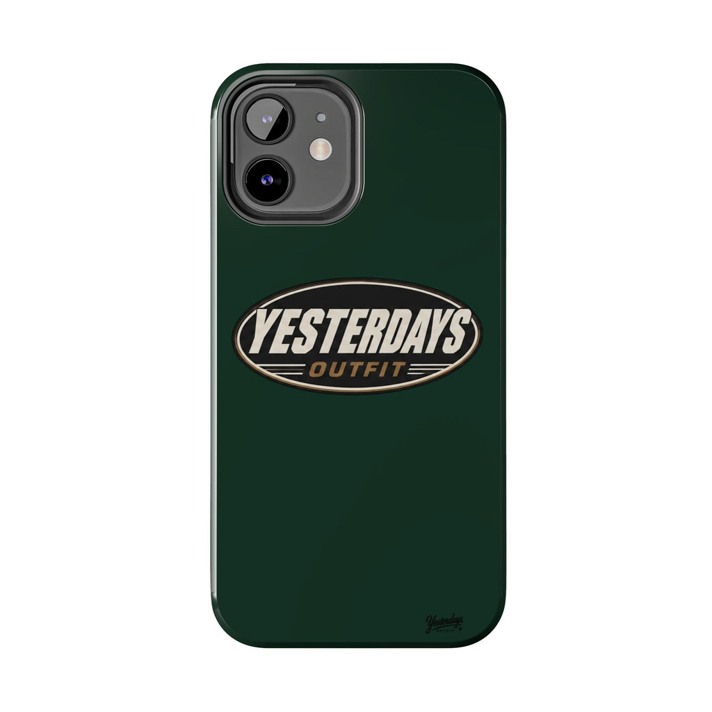 Yesterdays Outfit Logo Tough Phone Case | Retro Oval Badge, Dark Green
