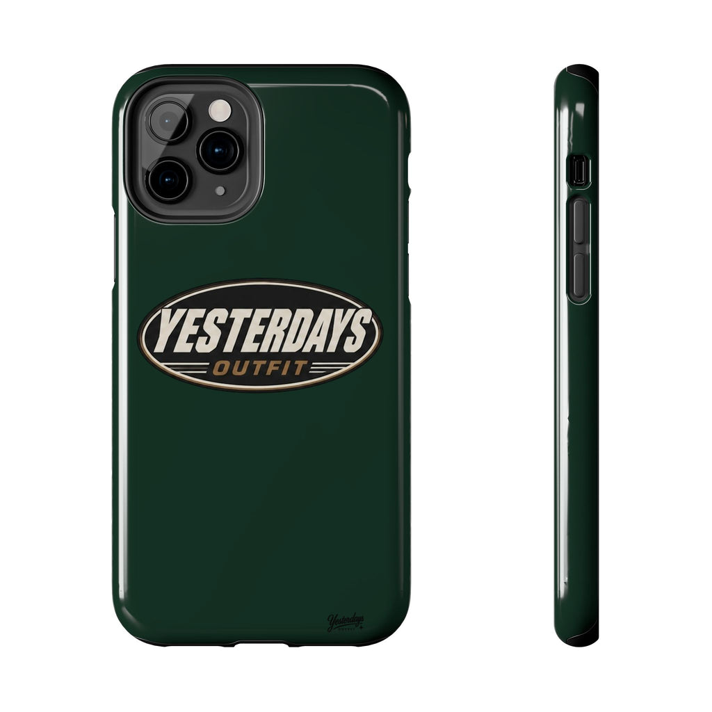 Yesterdays Outfit Logo Tough Phone Case | Retro Oval Badge, Dark Green
