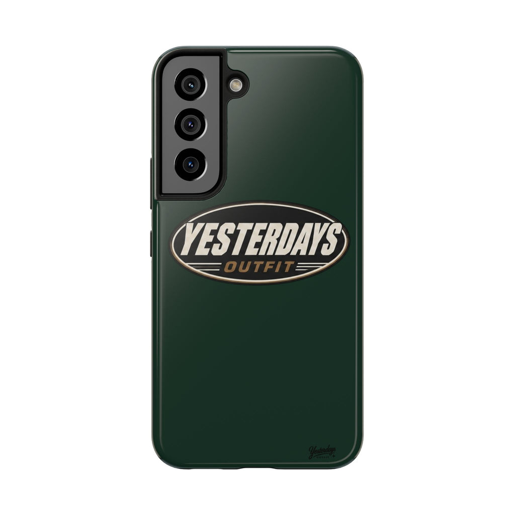 Yesterdays Outfit Logo Tough Phone Case | Retro Oval Badge, Dark Green