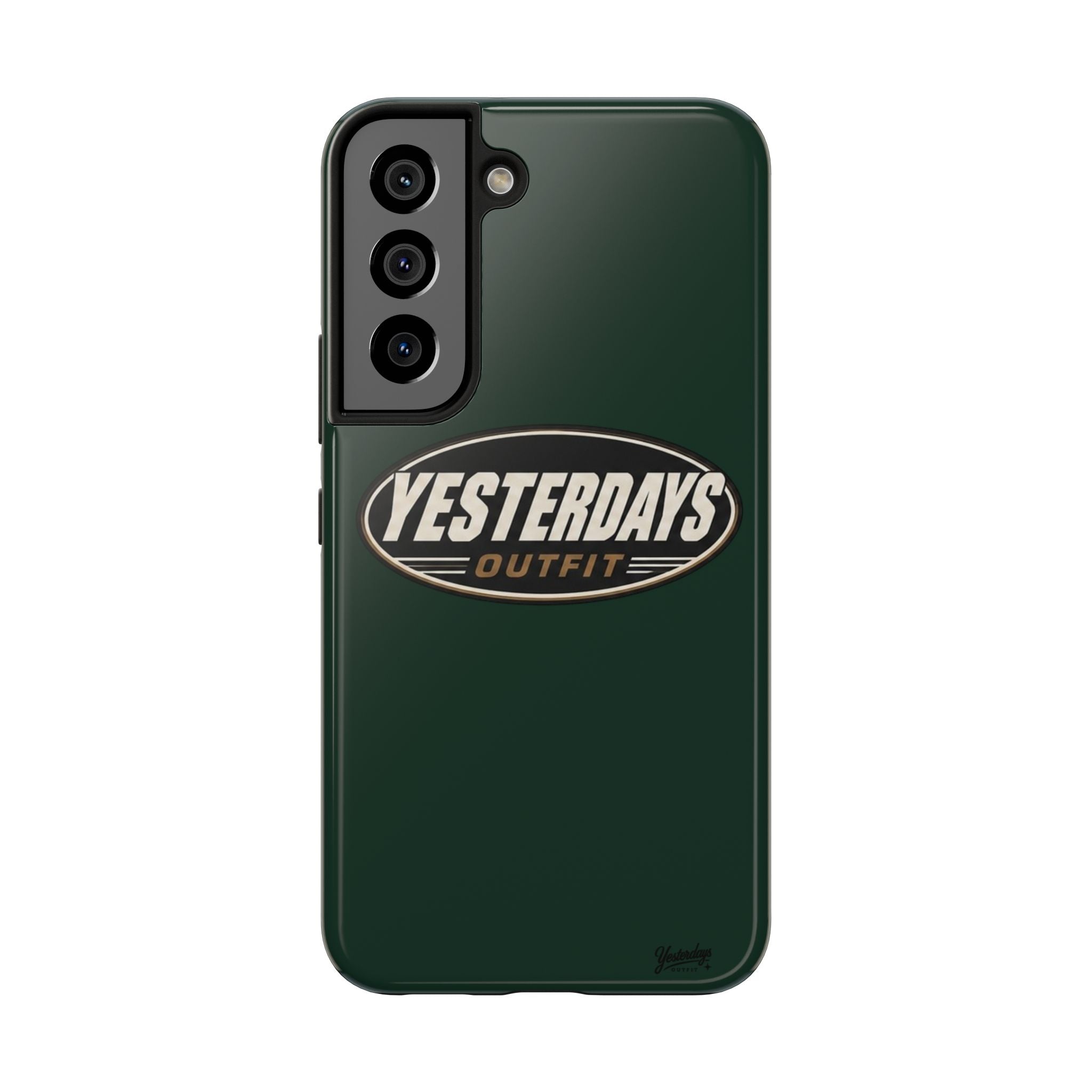 Yesterdays Outfit Logo Tough Phone Case | Retro Oval Badge, Dark Green