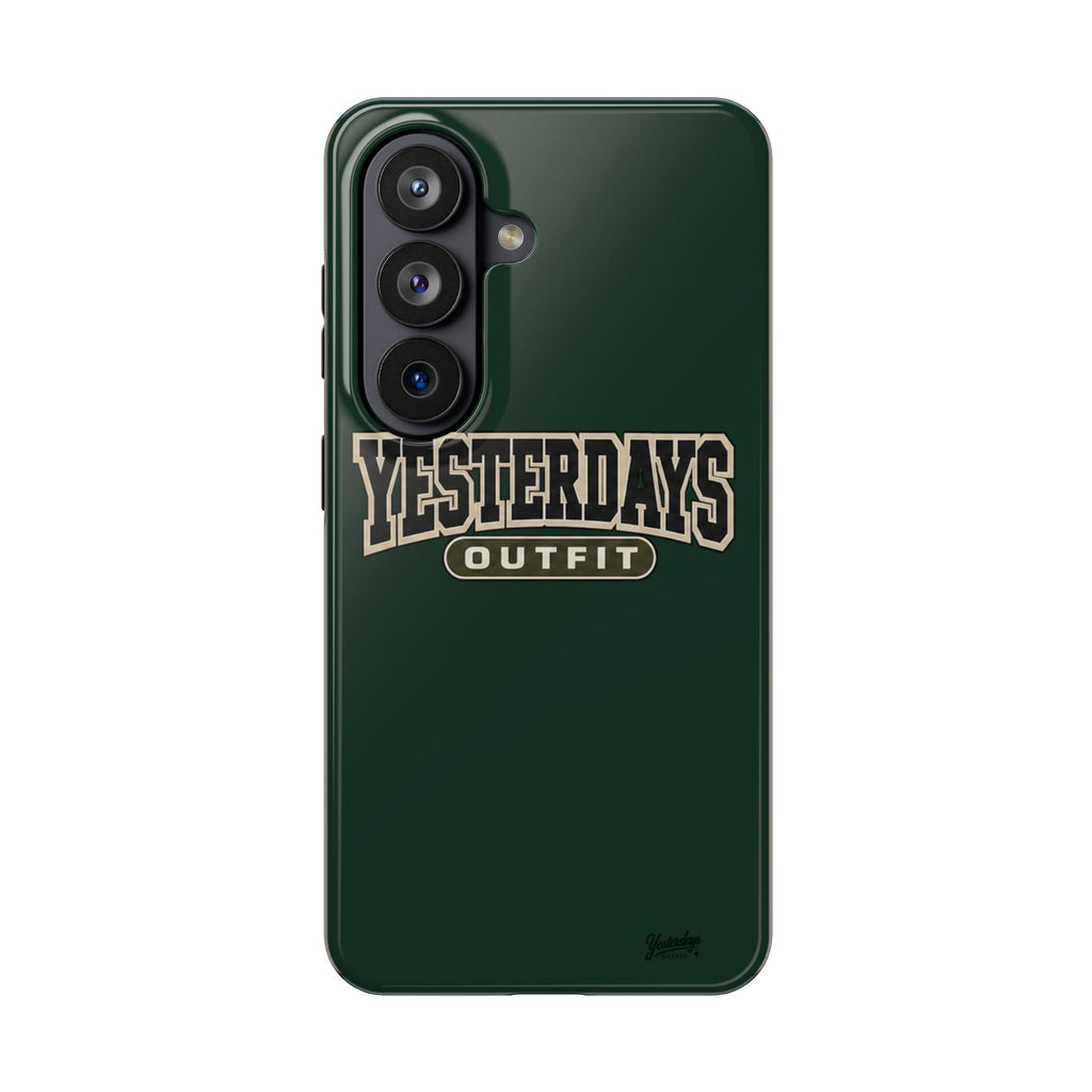 Yesterdays Outfit phone case | Retro collegiate logo, tough protective case
