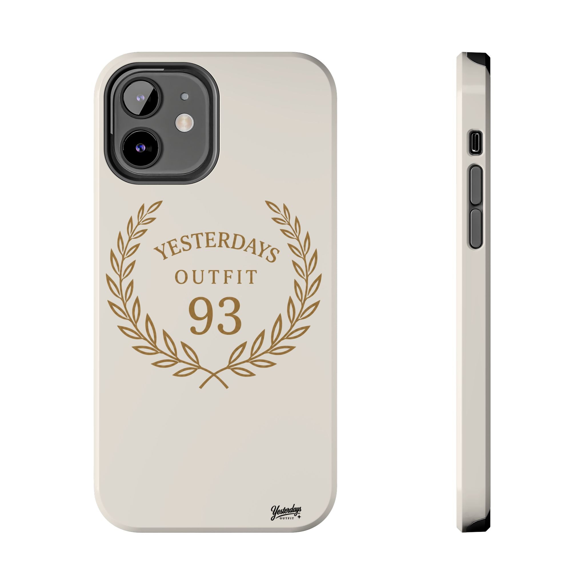 Yesterdays Outfit 93 phone case | laurel wreath vintage number design