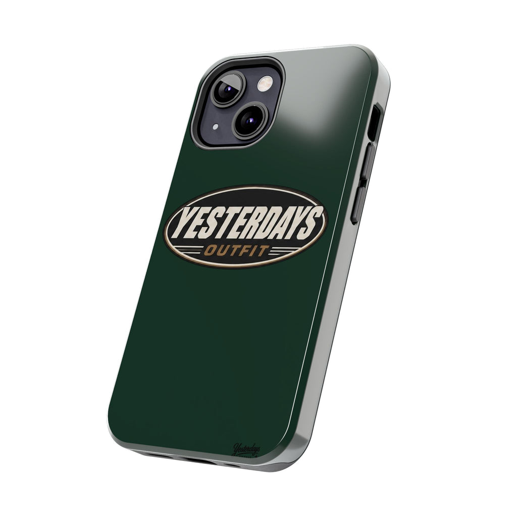 Yesterdays Outfit Logo Tough Phone Case | Retro Oval Badge, Dark Green