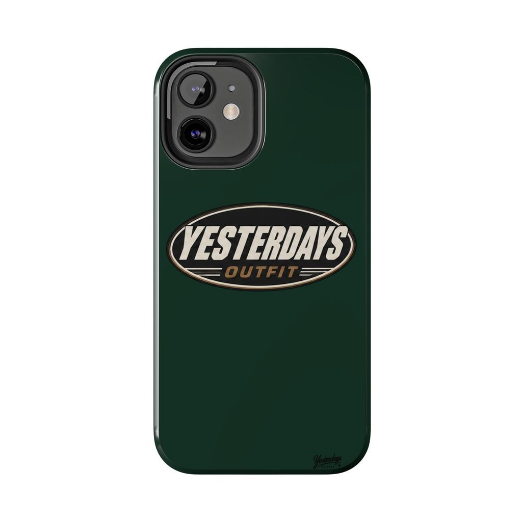 Yesterdays Outfit Logo Tough Phone Case | Retro Oval Badge, Dark Green