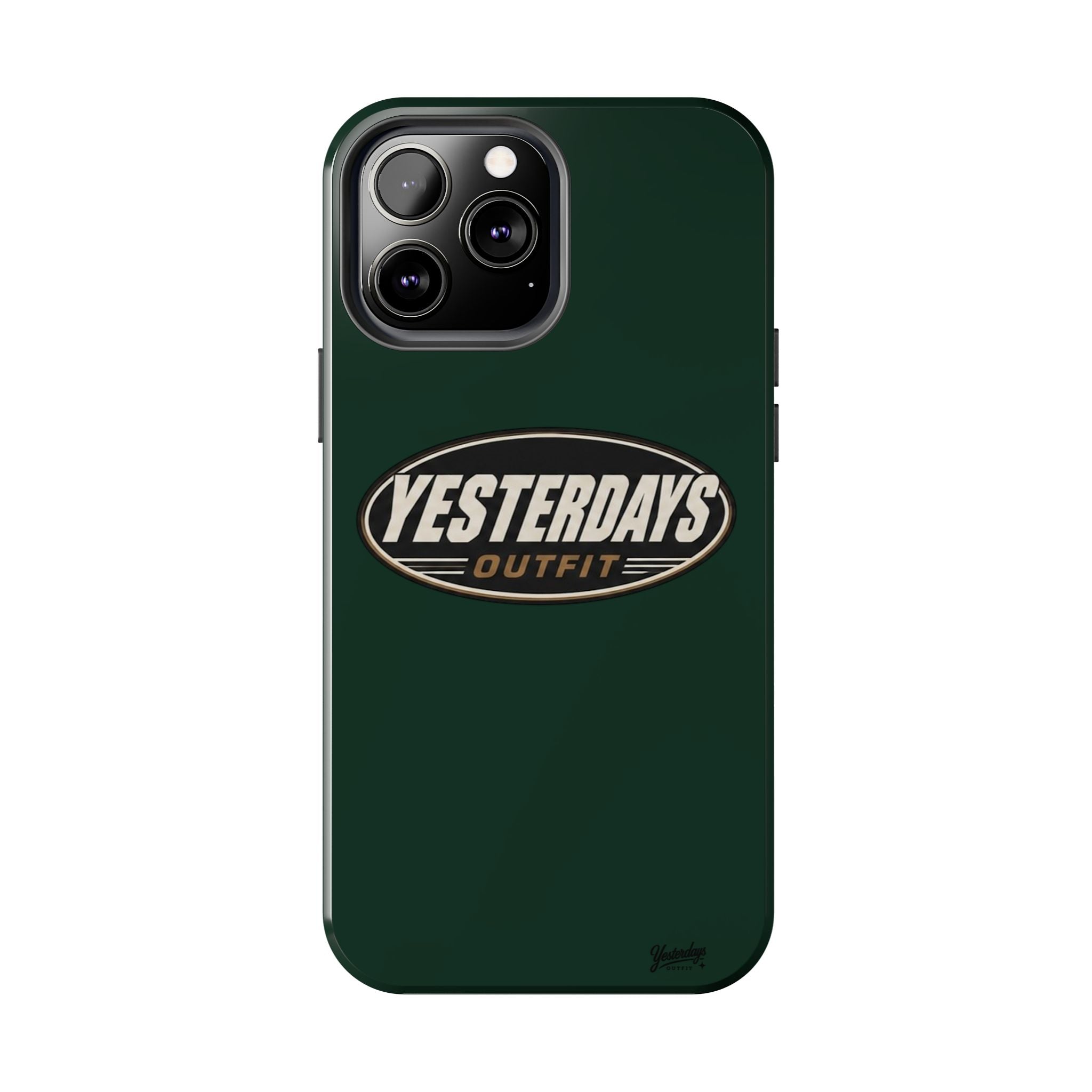 Yesterdays Outfit Logo Tough Phone Case | Retro Oval Badge, Dark Green