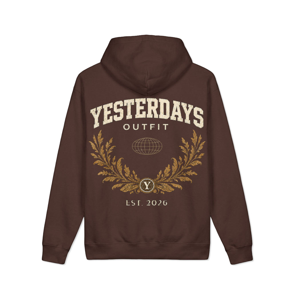 Yesterdays Outfit Laurel Crest Hoodie | Brown Vintage Logo Sweatshirt