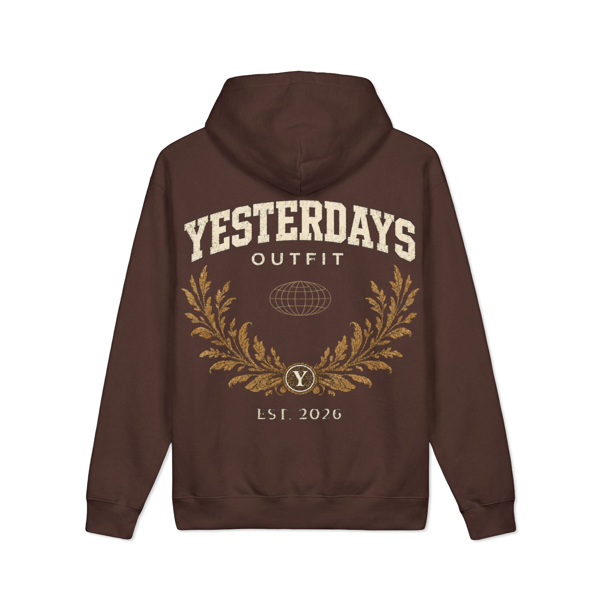 Yesterdays Outfit Laurel Crest Hoodie | Brown Vintage Logo Sweatshirt
