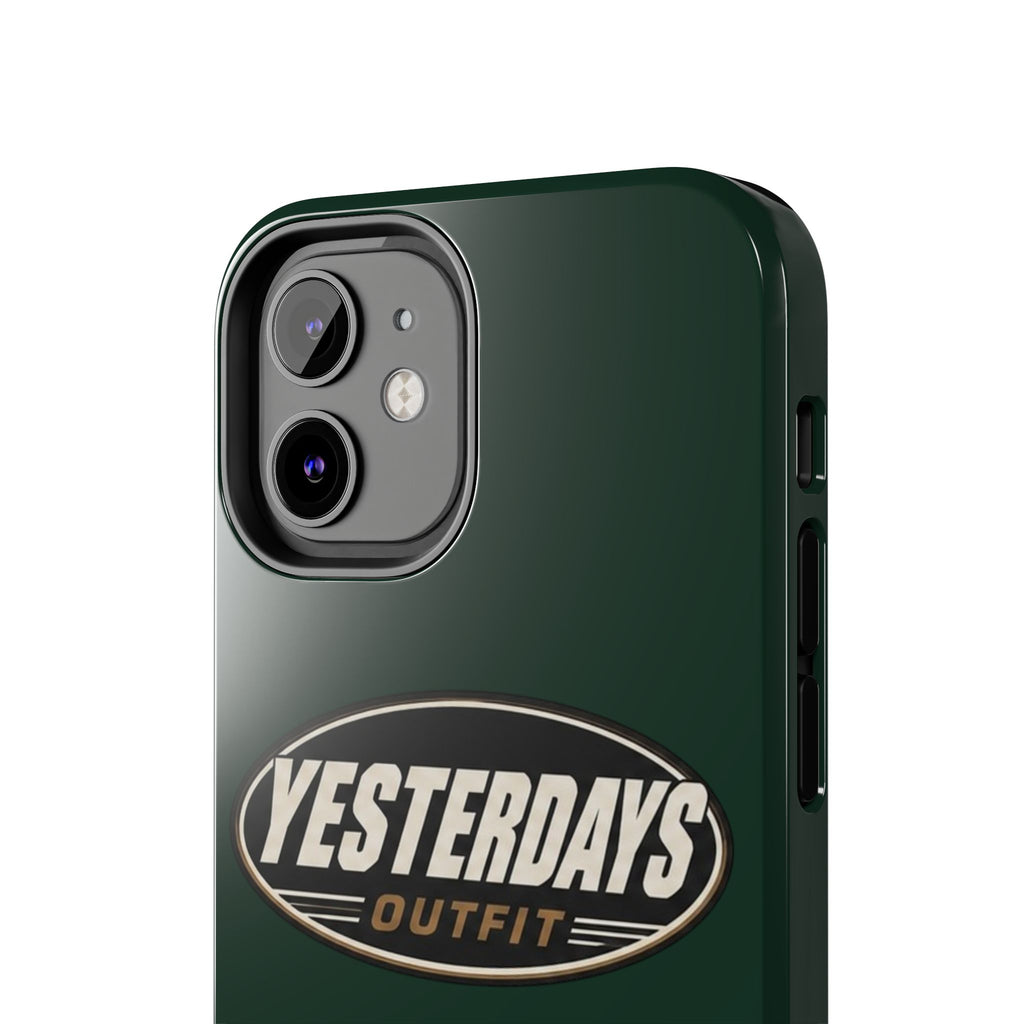Yesterdays Outfit Logo Tough Phone Case | Retro Oval Badge, Dark Green