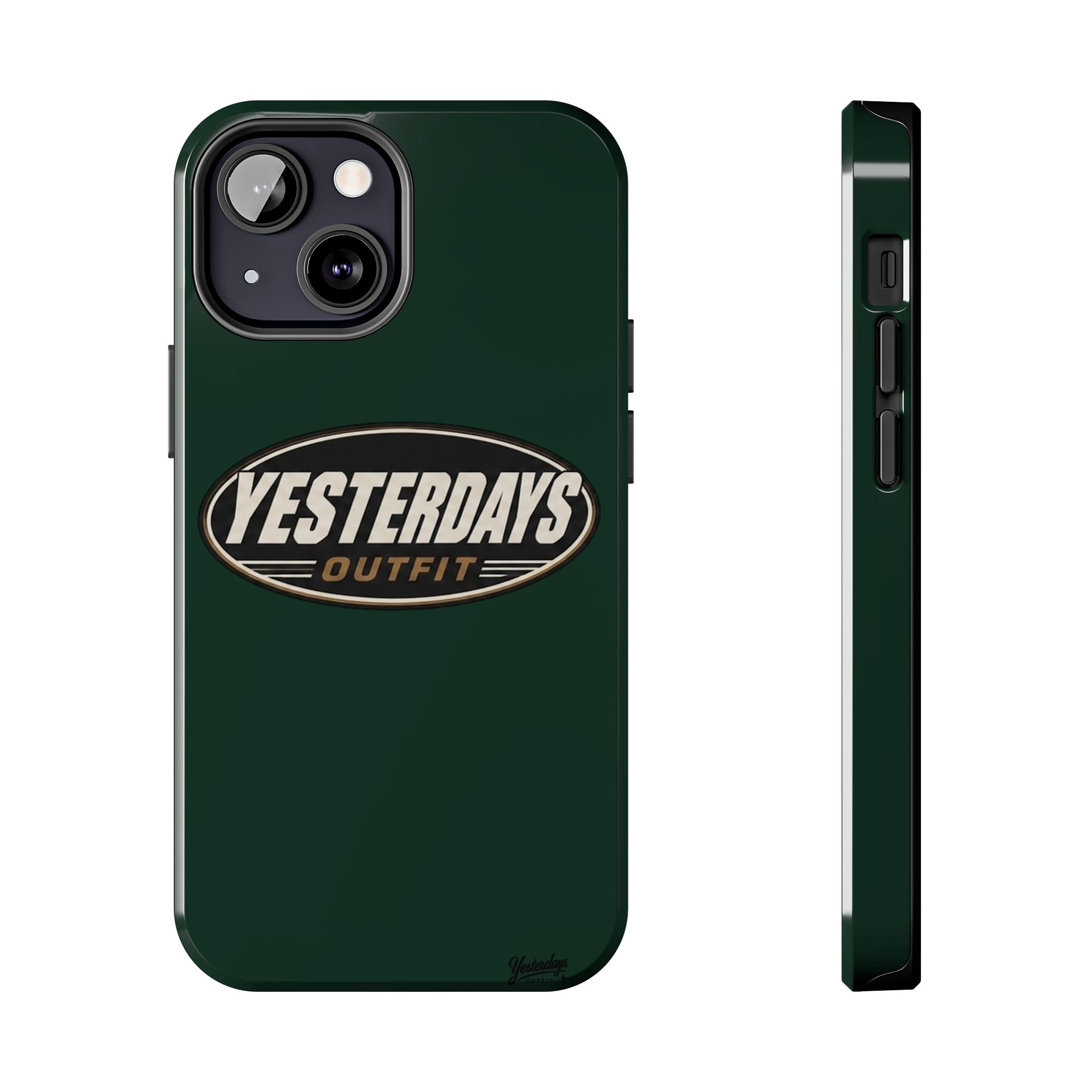 Yesterdays Outfit Logo Tough Phone Case | Retro Oval Badge, Dark Green