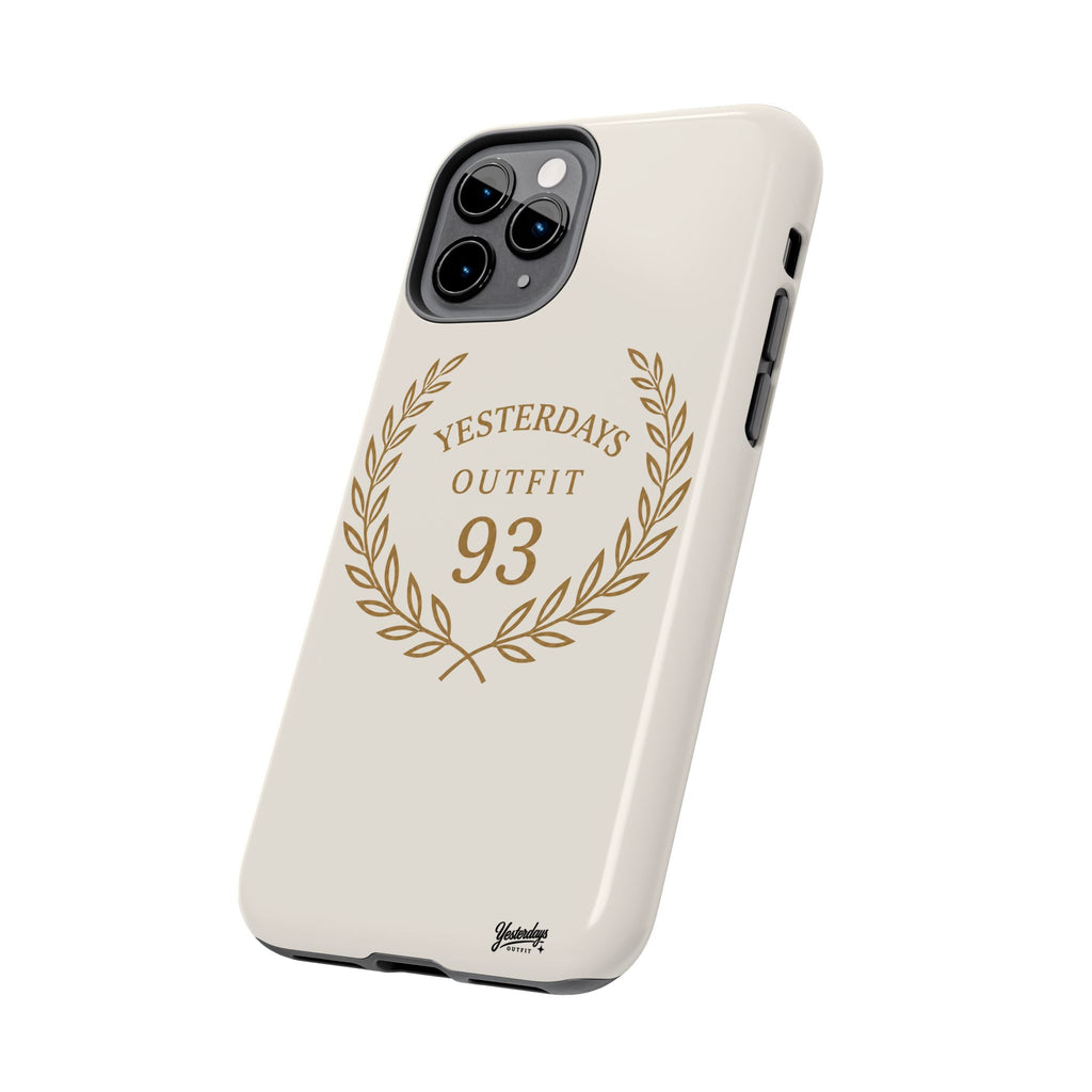 Yesterdays Outfit 93 phone case | laurel wreath vintage number design