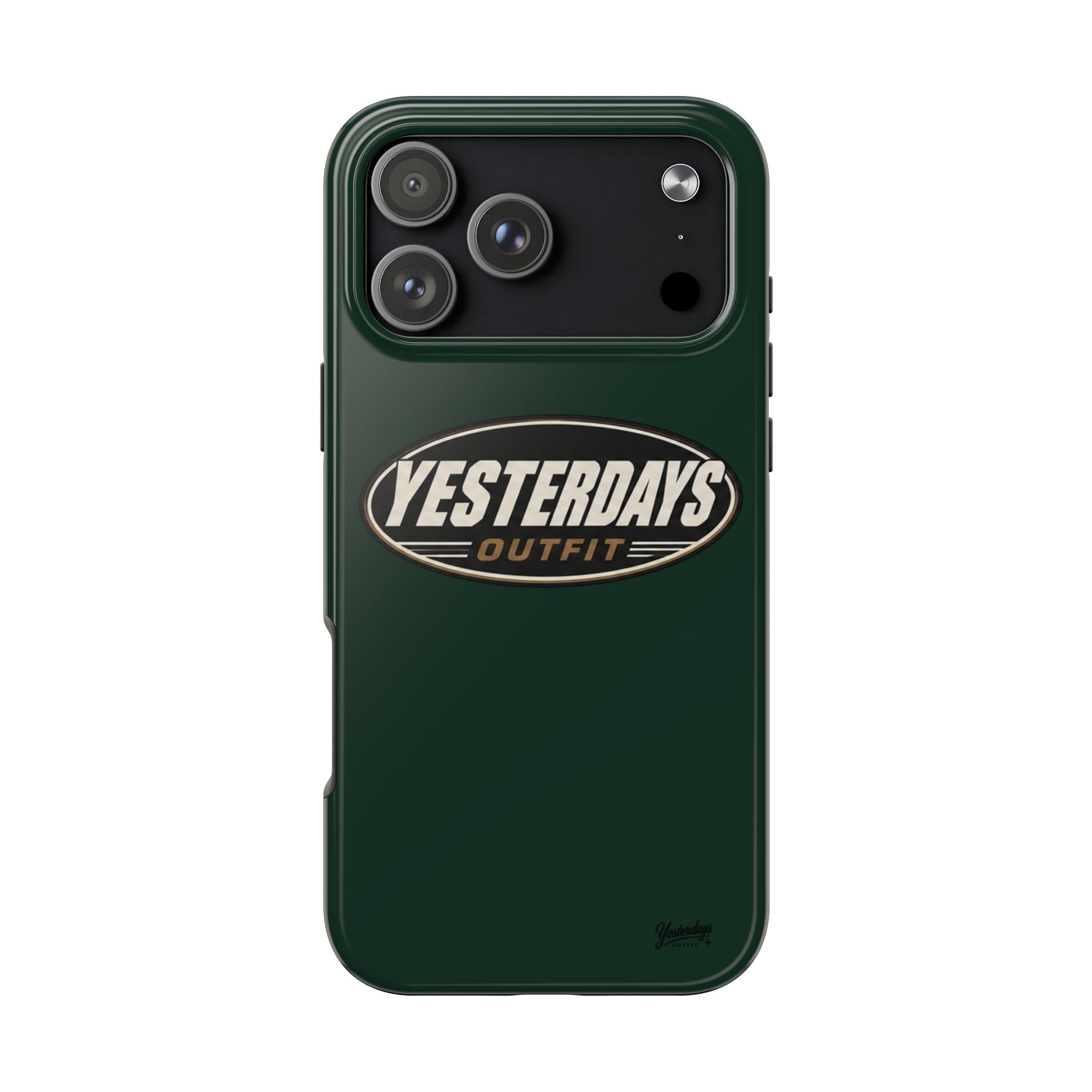 Yesterdays Outfit Logo Tough Phone Case | Retro Oval Badge, Dark Green