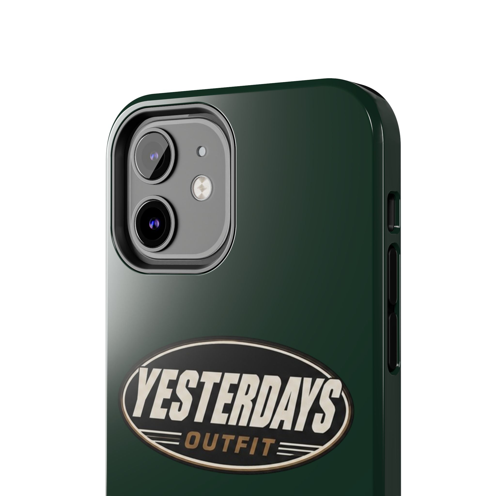 Yesterdays Outfit Logo Tough Phone Case | Retro Oval Badge, Dark Green