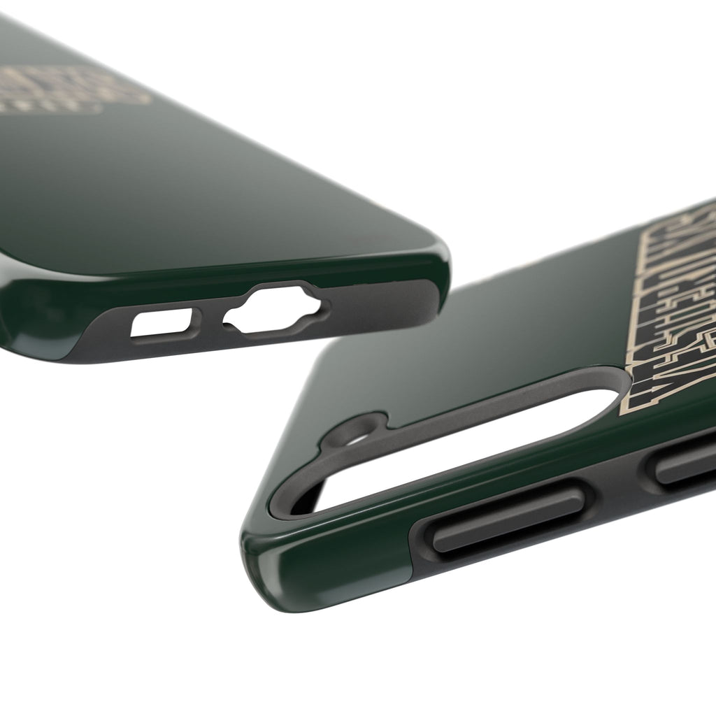 Yesterdays Outfit phone case | Retro collegiate logo, tough protective case