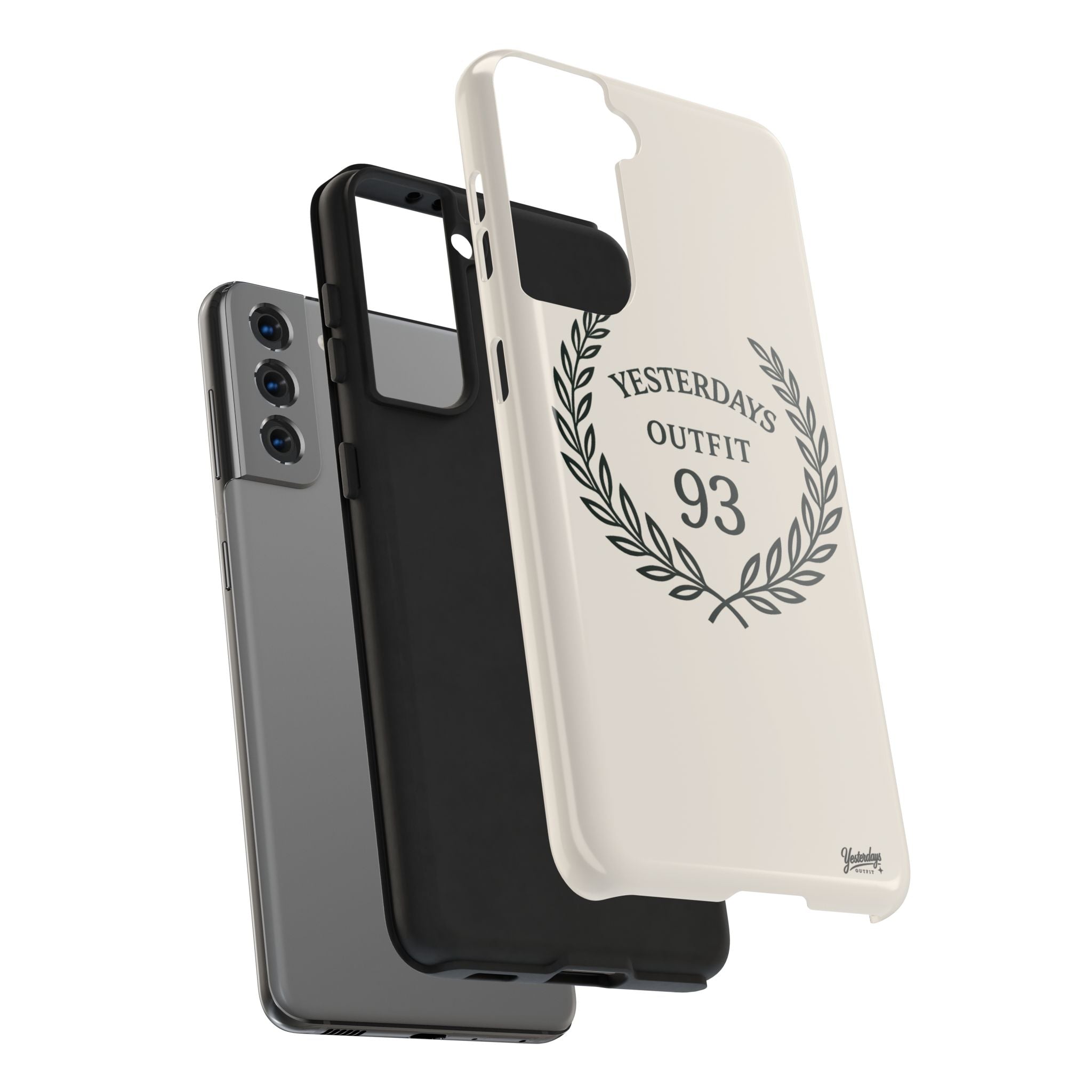 Yesterdays Outfit 93 phone case | laurel wreath graphic