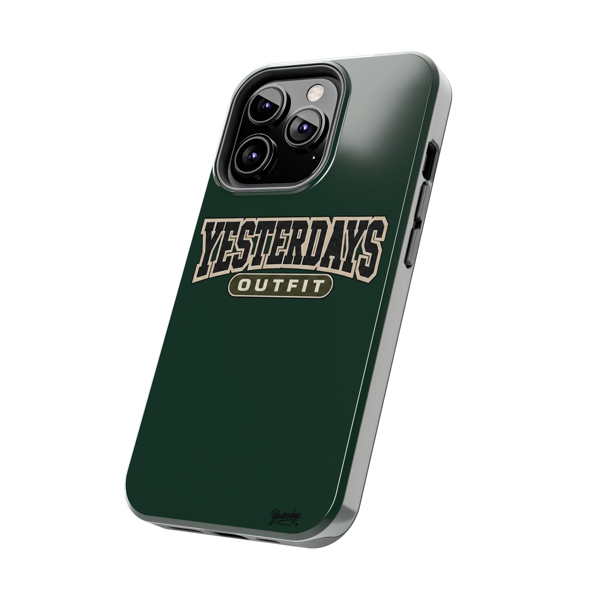 Yesterdays Outfit phone case | Retro collegiate logo, tough protective case