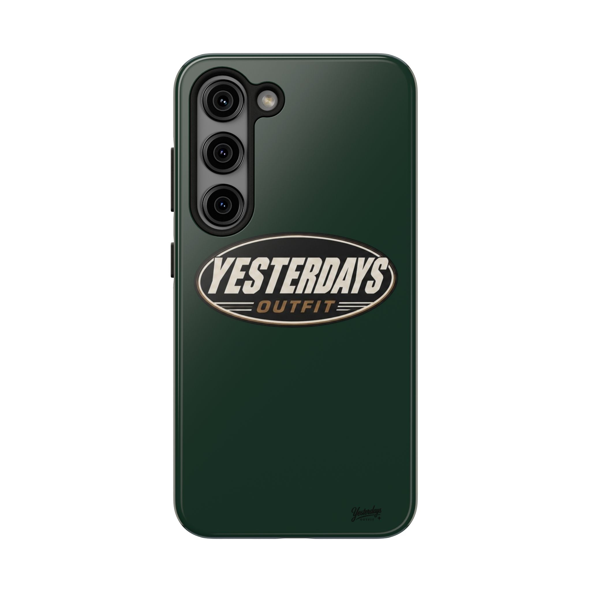 Yesterdays Outfit Logo Tough Phone Case | Retro Oval Badge, Dark Green